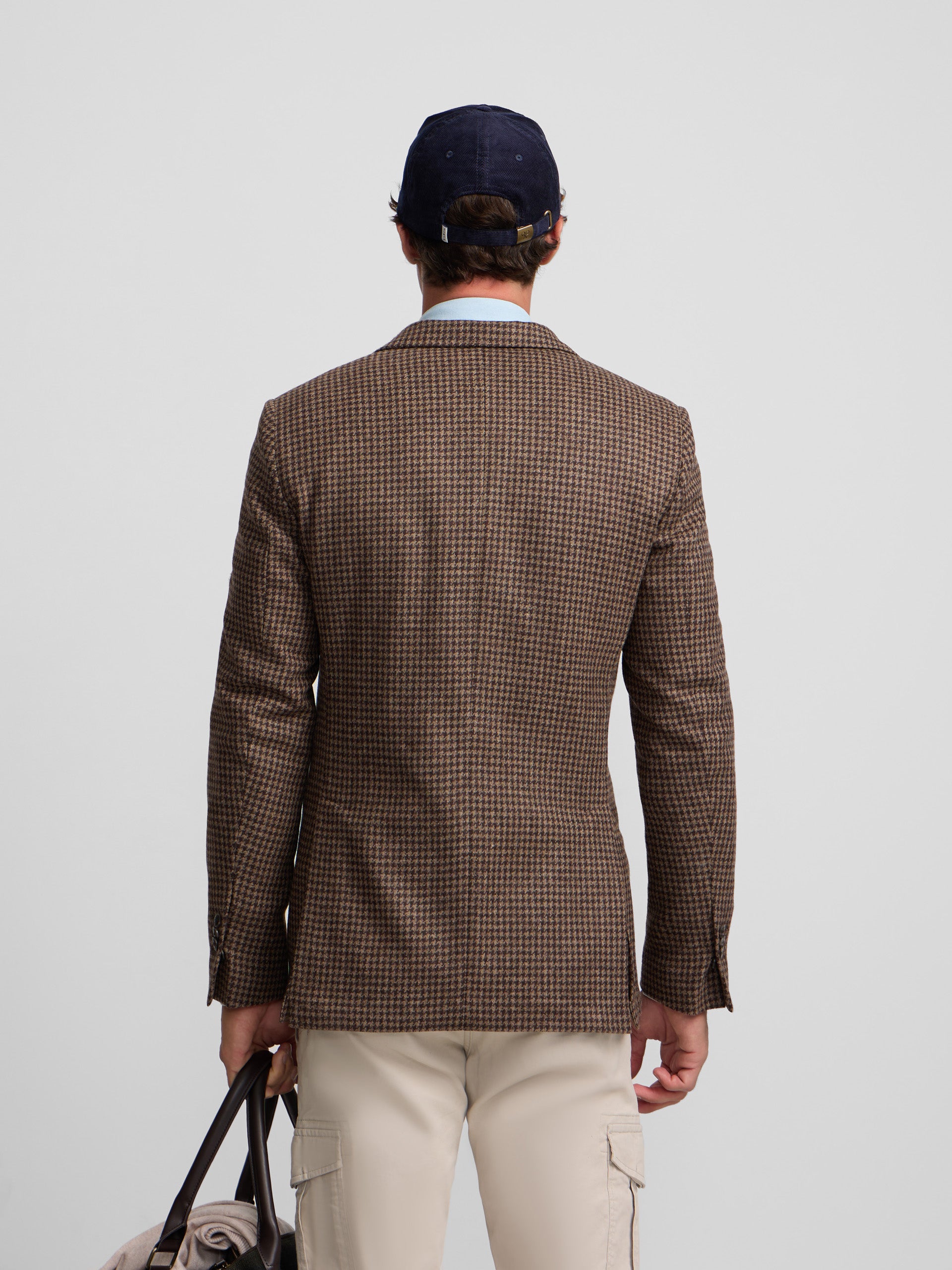 Blazer pied-de-poule castanho