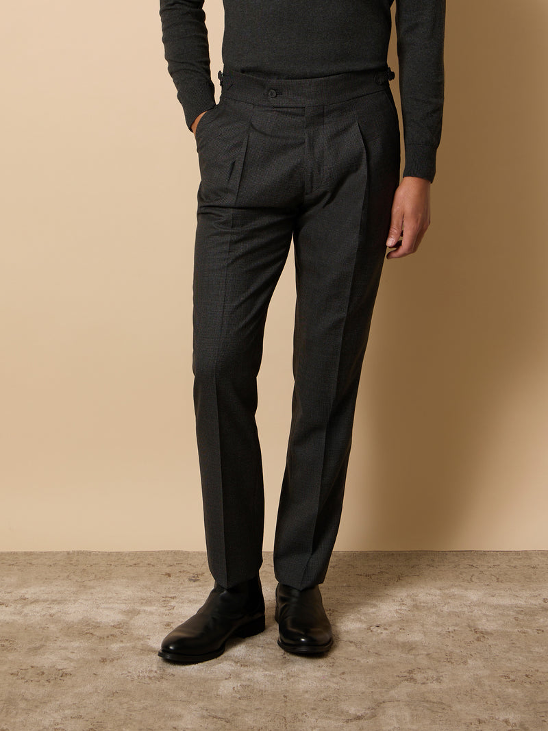 Pantalon traje unique pata de gallo gris