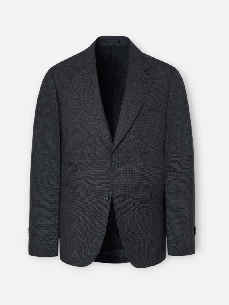 Blazer único de fato pata de galo cinzento