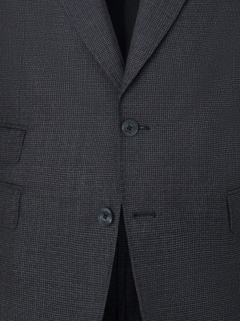 Blazer único de fato pata de galo cinzento