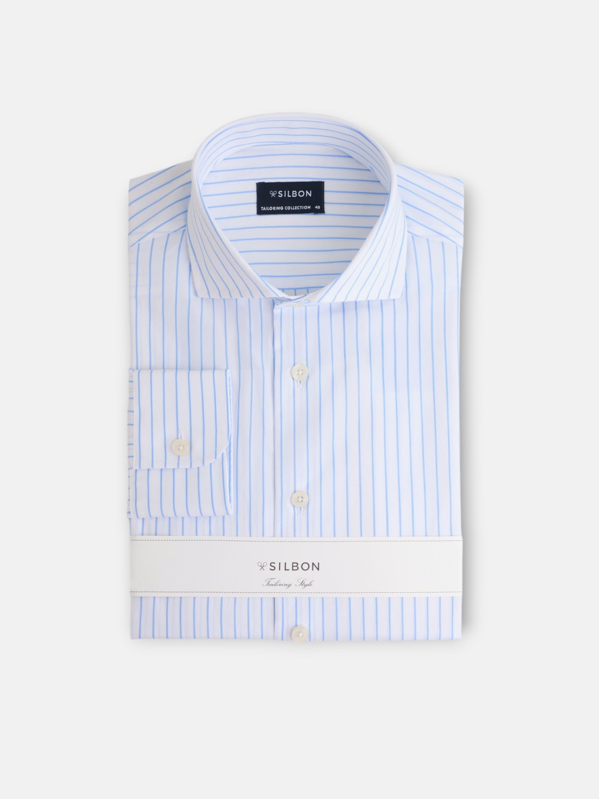 White medium stripe dress shirt