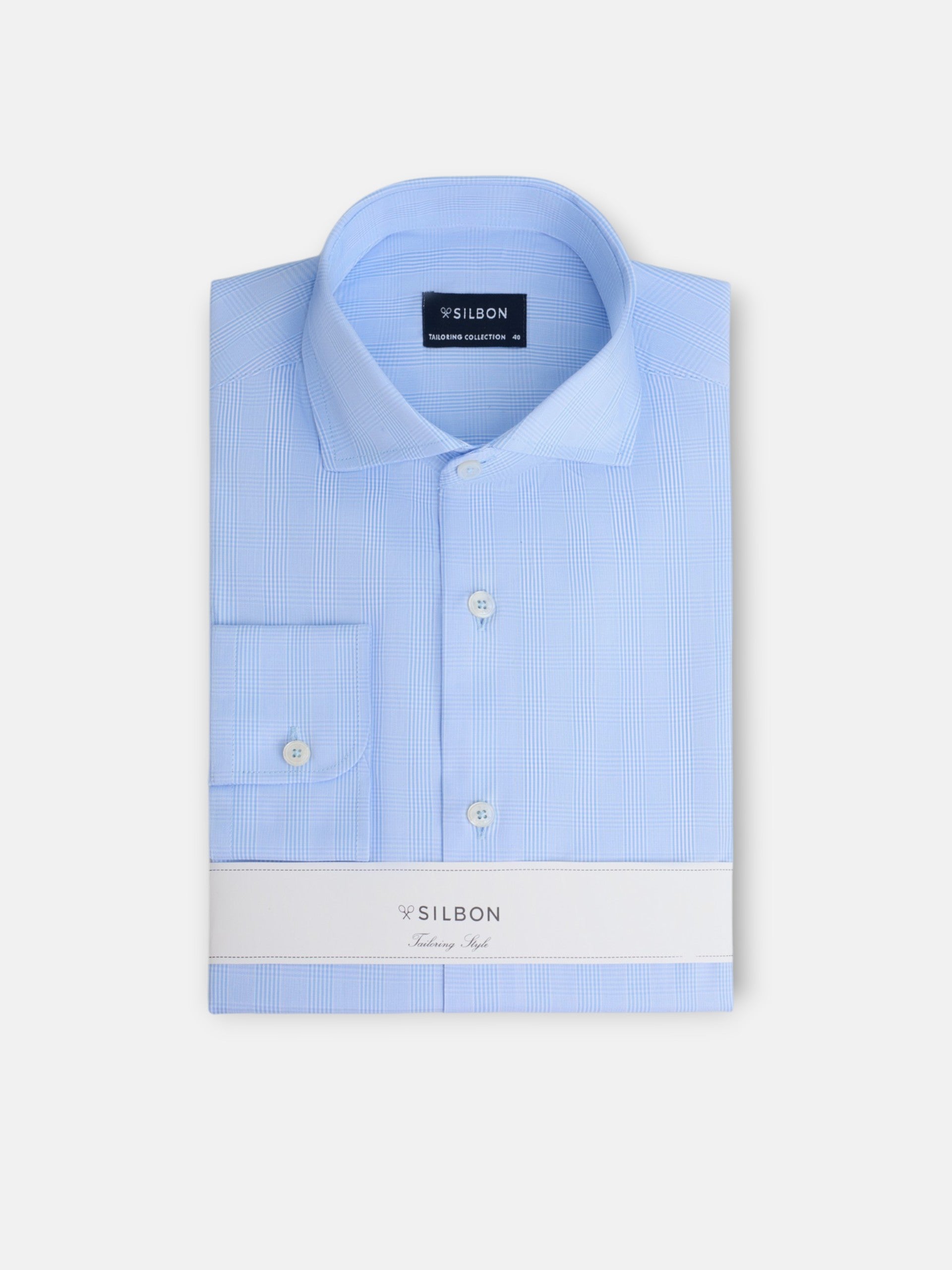 Camisa vestir principe de gales azul