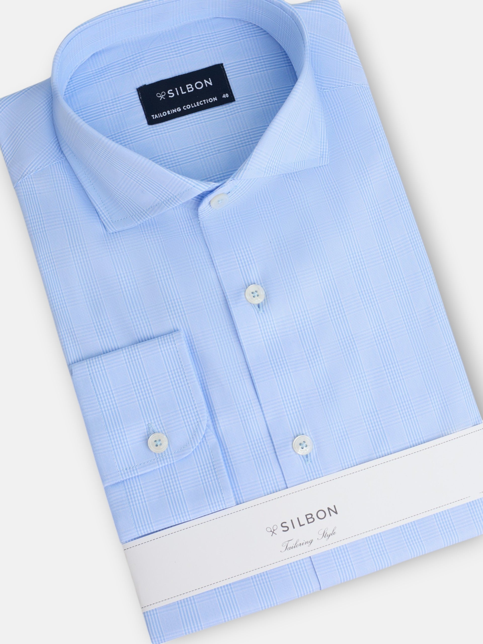 Camisa vestir principe de gales azul