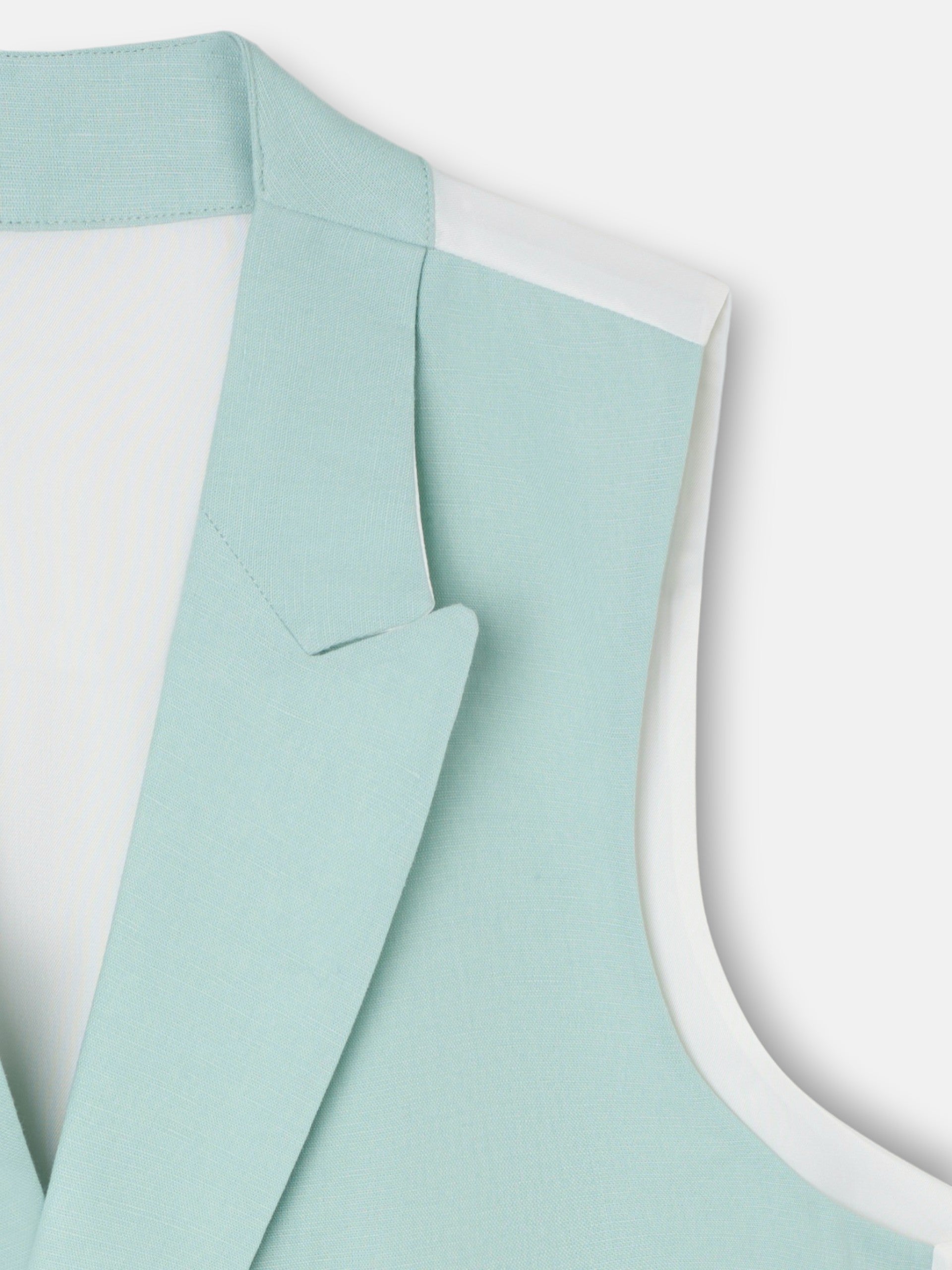 Gilet chaque col classique aigue-marine