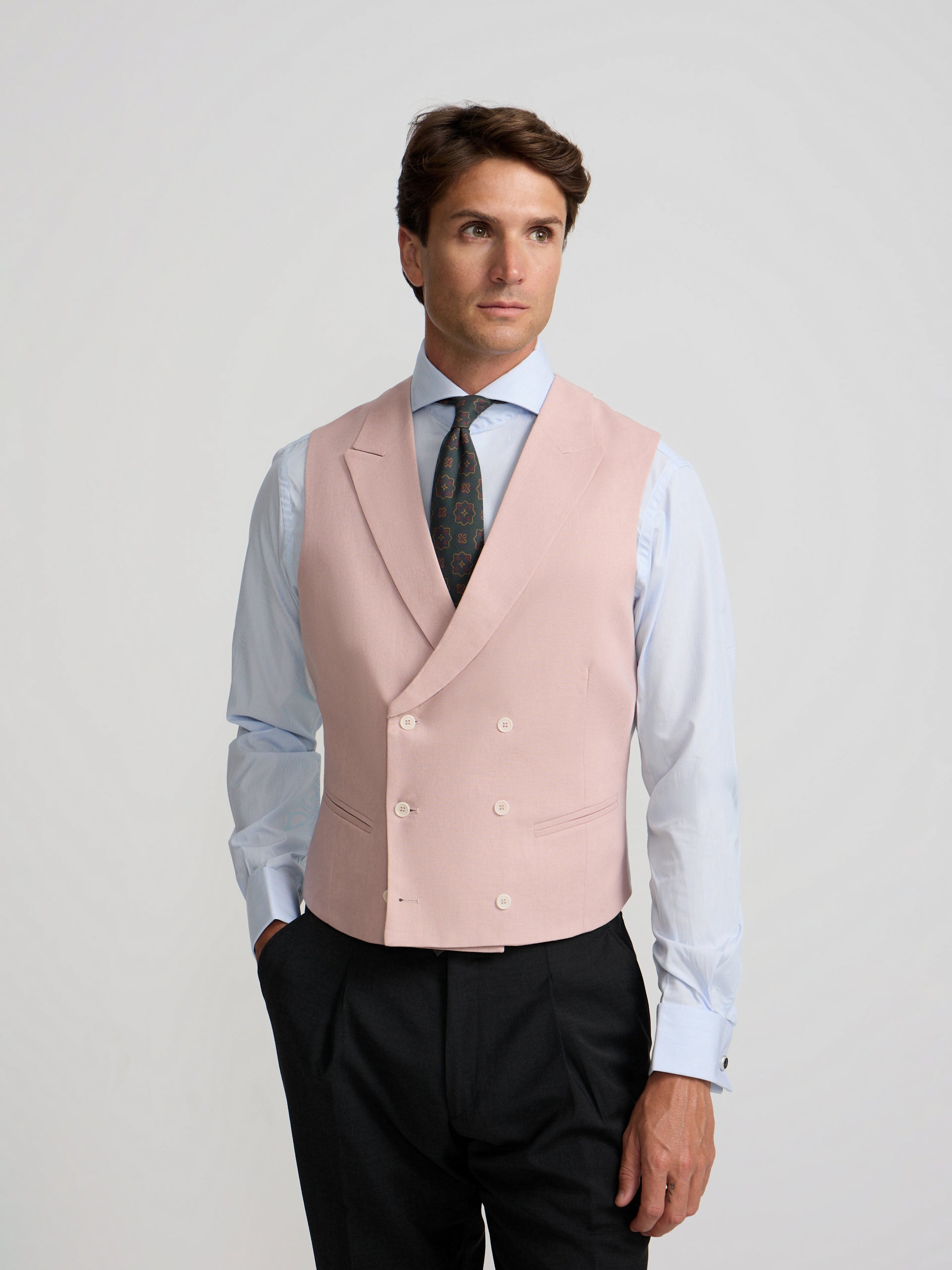 Chaleco chaque cuello clasico coral