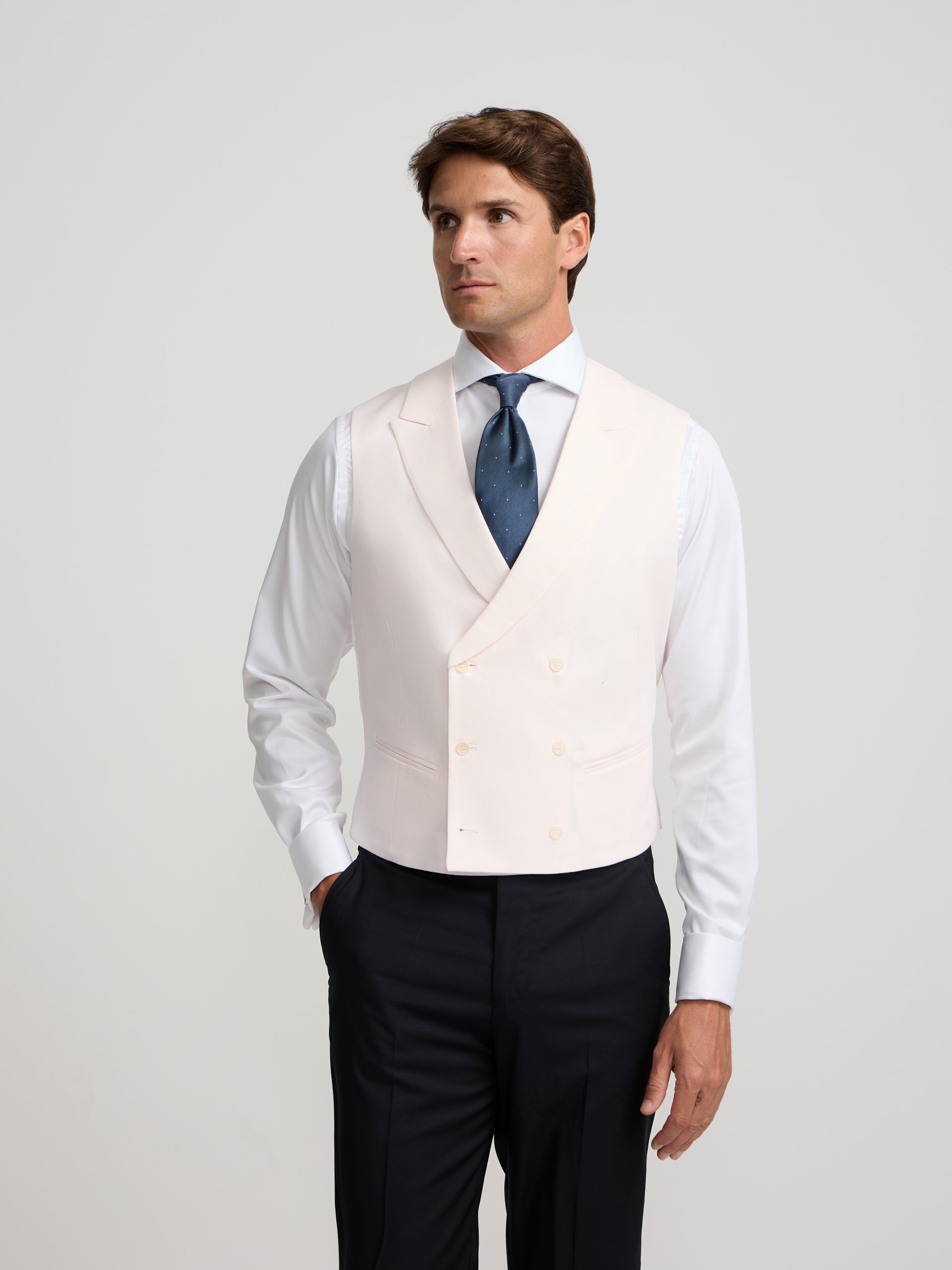Chaleco chaque cuello clasico rosa