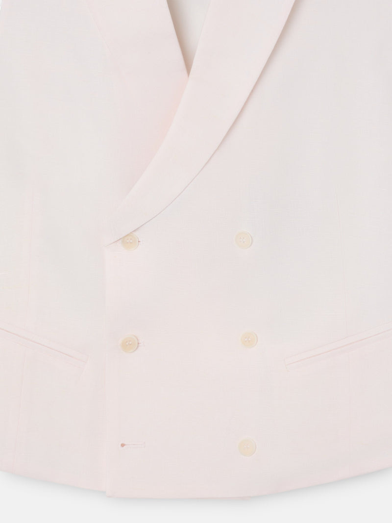 Gilet chaque col classique rose