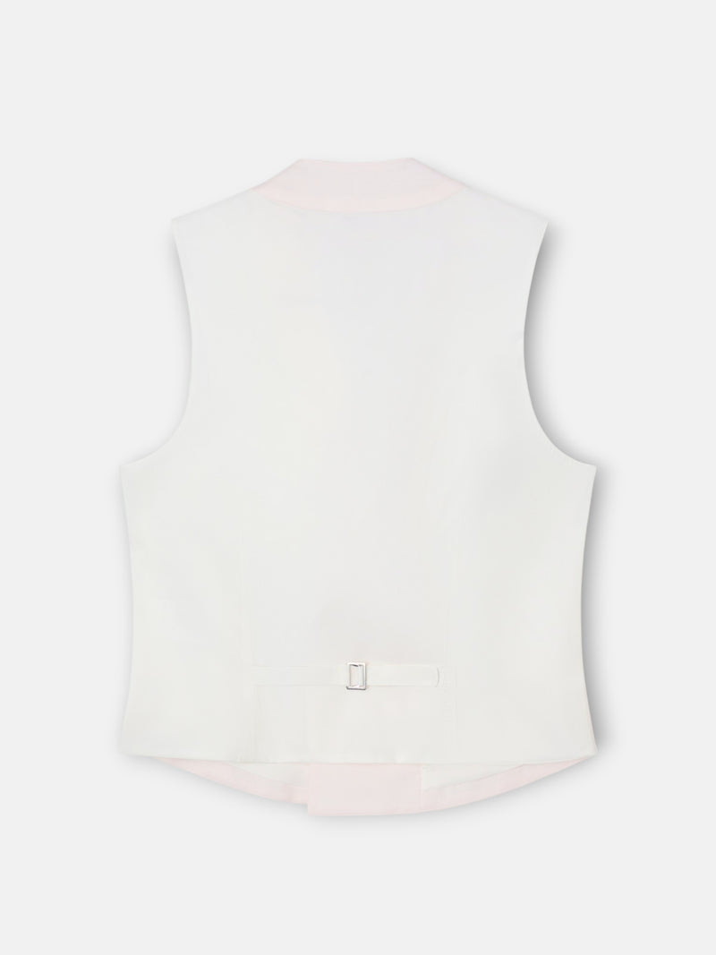 Gilet chaque col classique rose