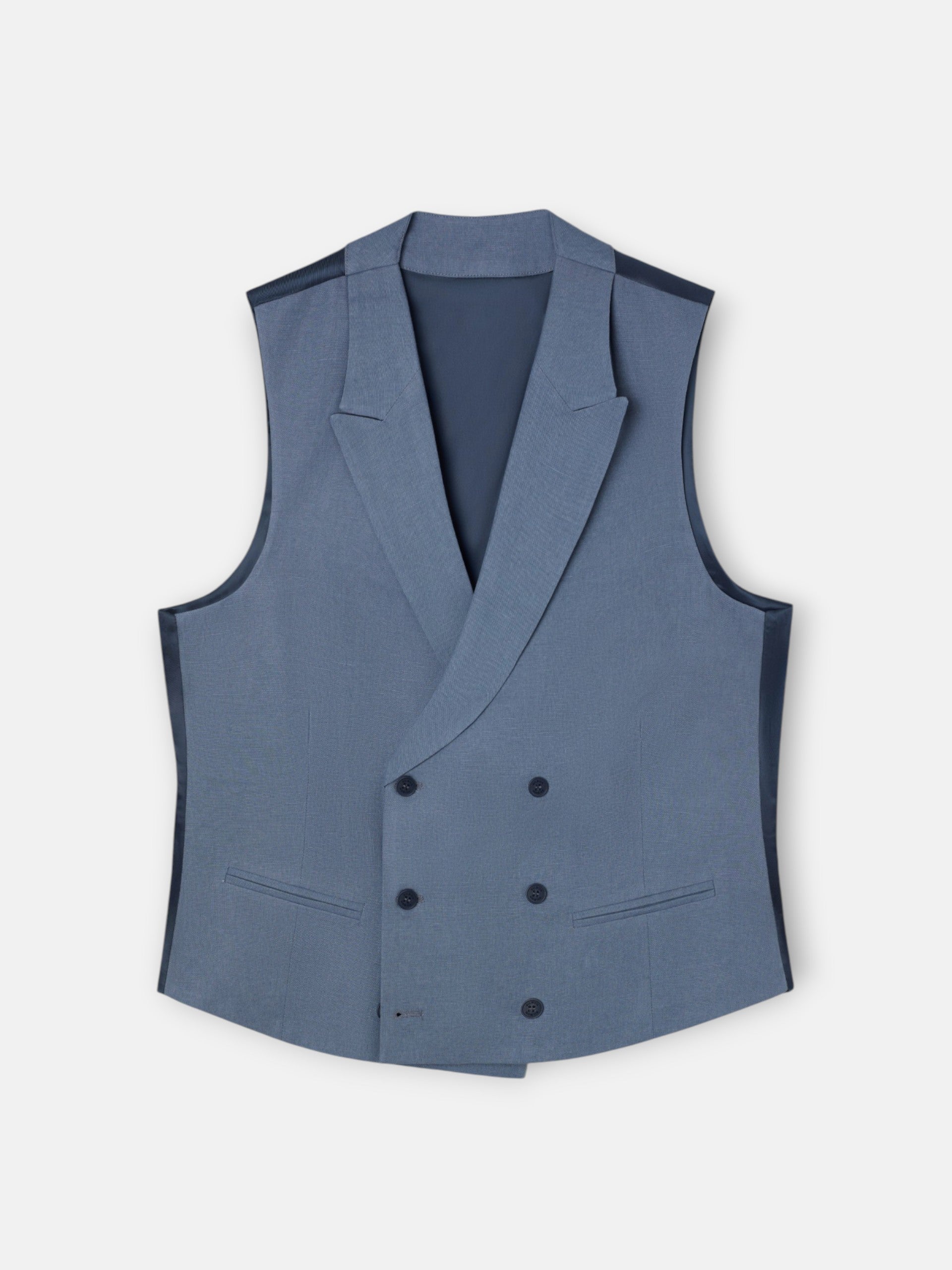 Chaleco chaque cuello clasico pizarra