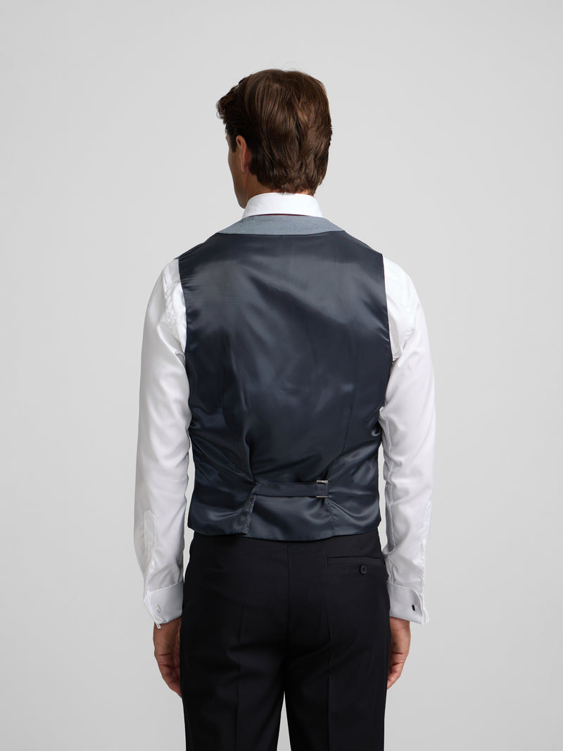 Gilet chaque col classique ardoise