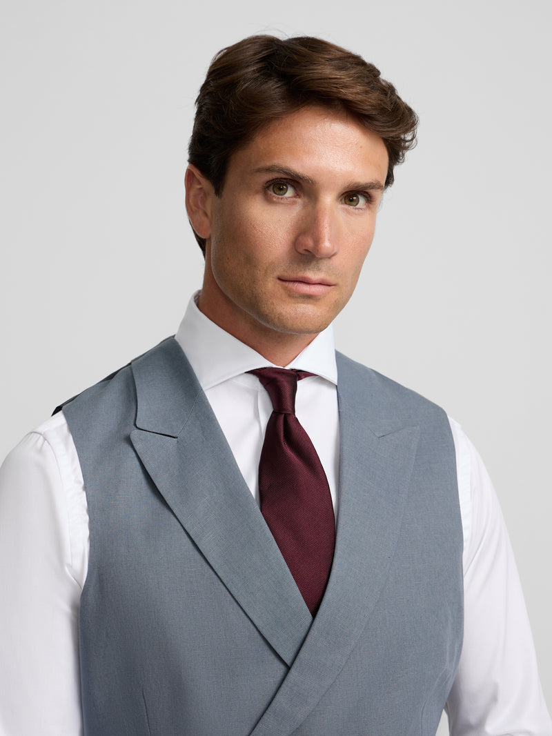 Gilet chaque col classique ardoise