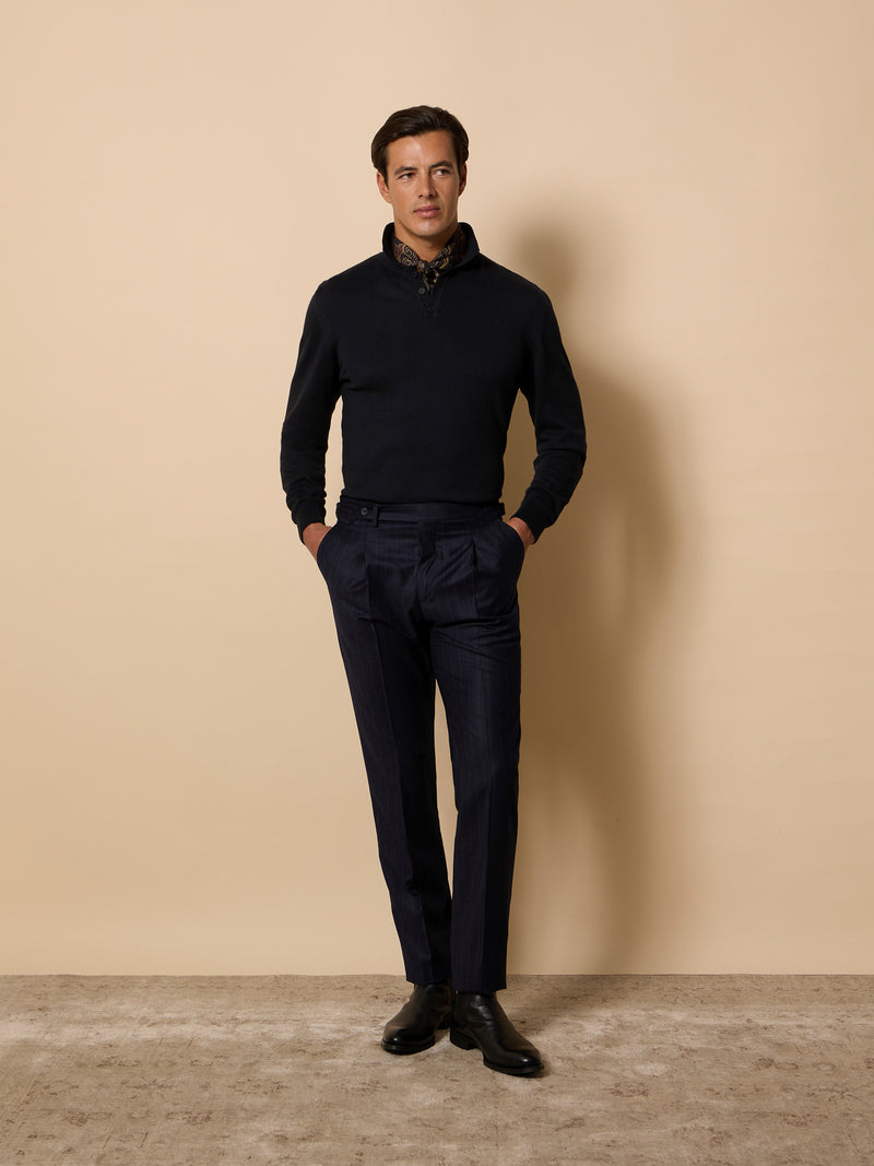 Pantalon unique diplomatico pinzas azul marino
