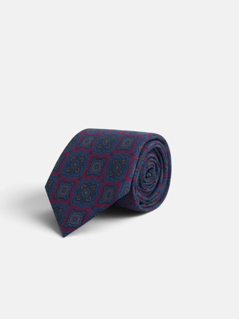 Burgundy mosaic pattern tie