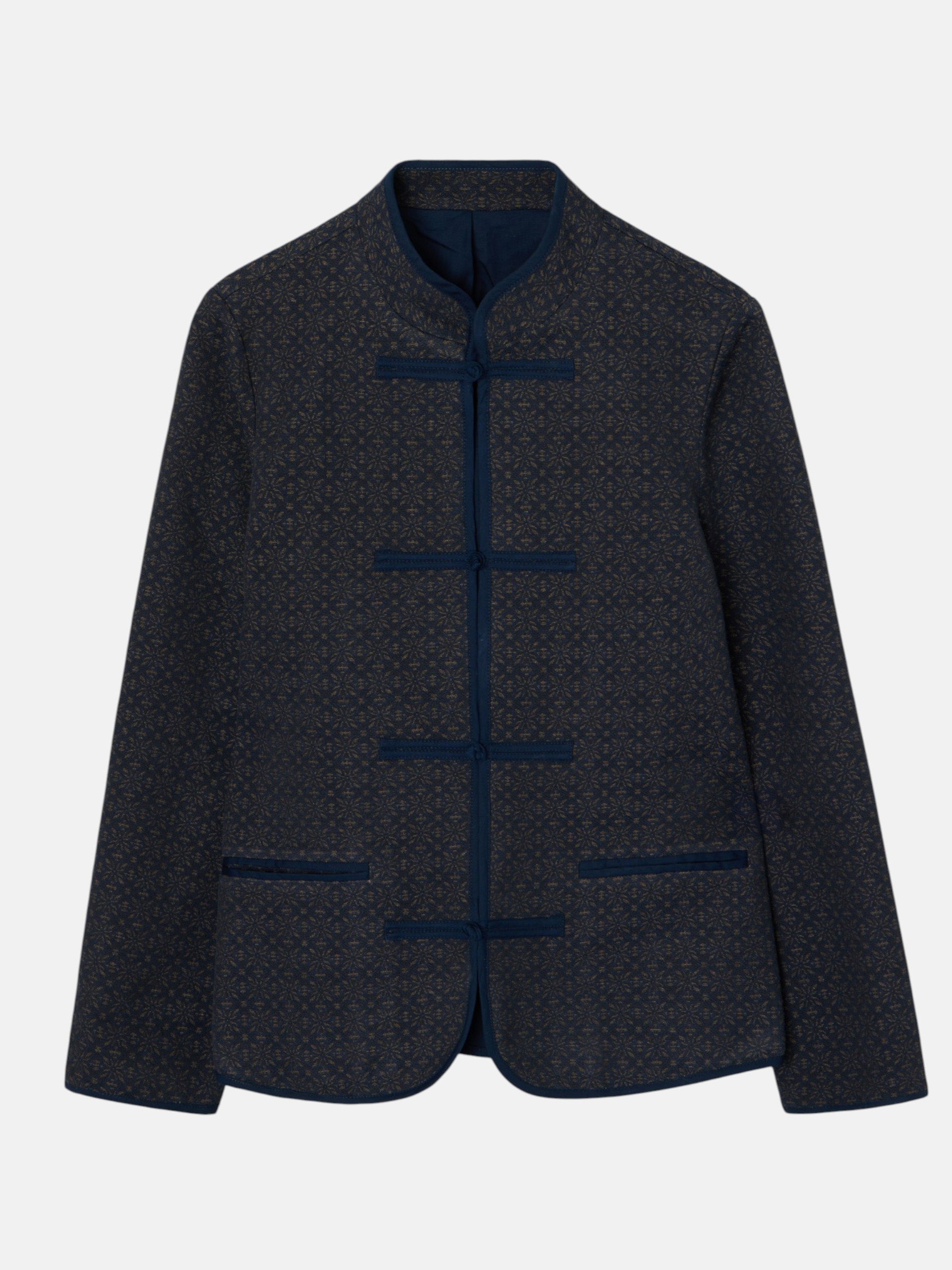 Chaqueta jacquard azul marino