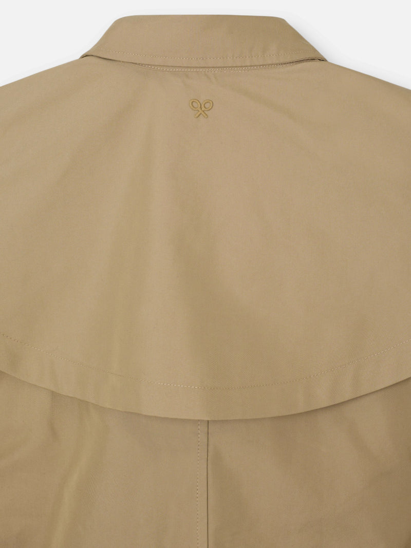 Gabardina larga capa beige