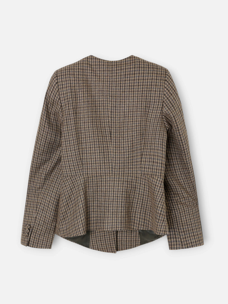 Veste unique col rond beige