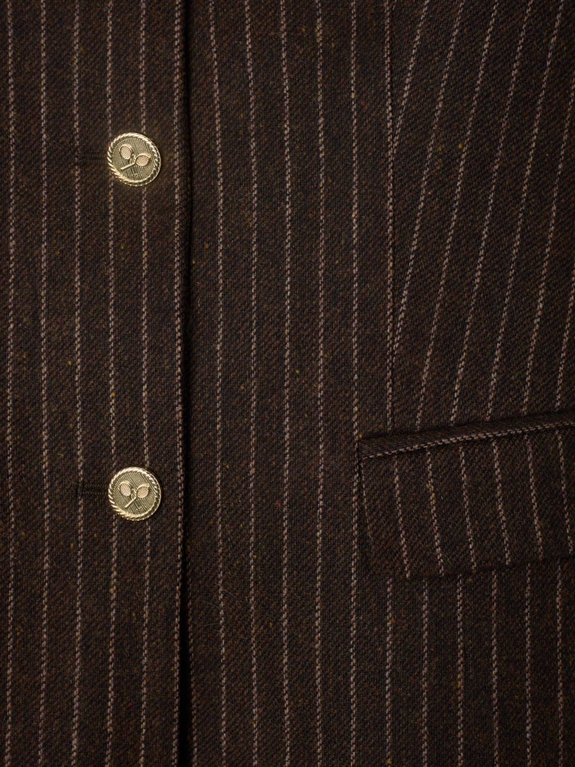 Americana cuello alto raya diplomatica marron