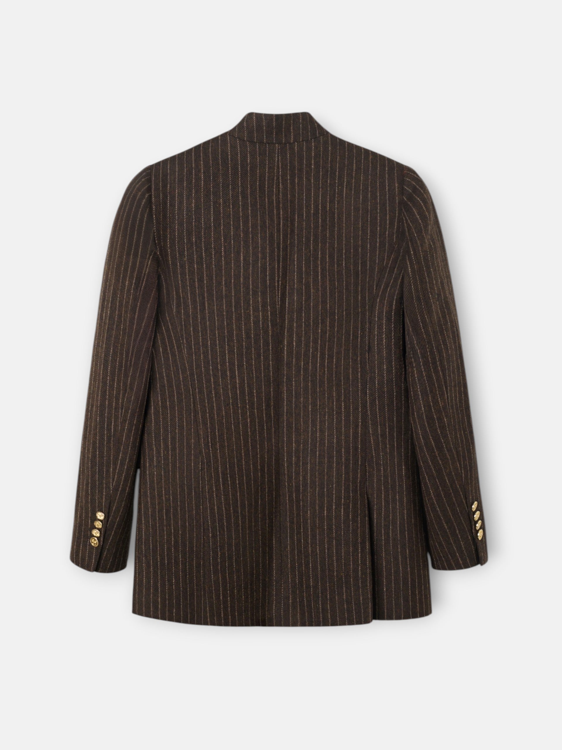 Americana cuello alto raya diplomatica marron