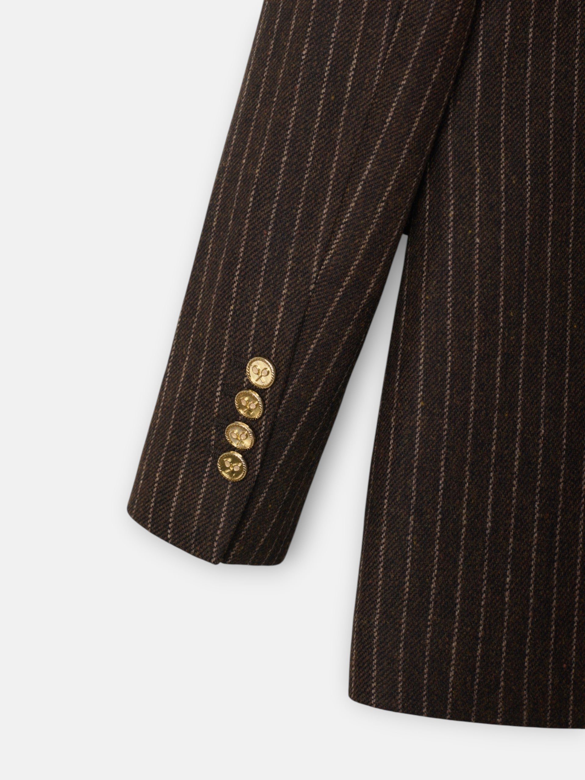 Americana cuello alto raya diplomatica marron