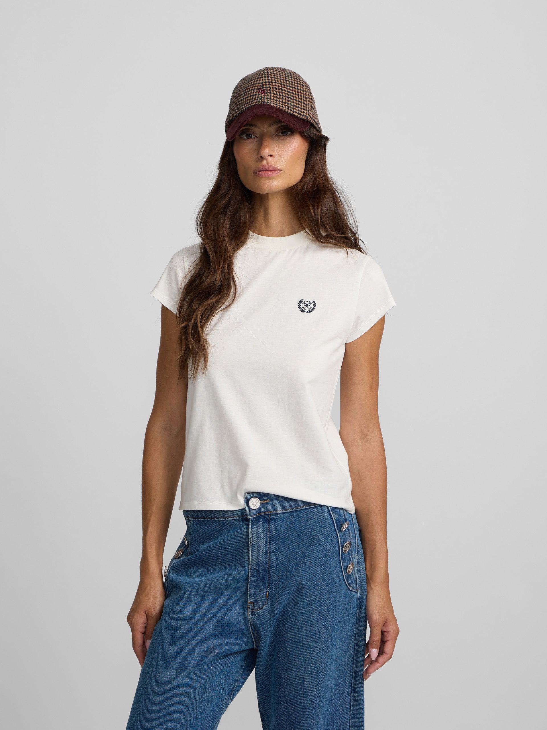 T-shirt femme Silbon varsity écru