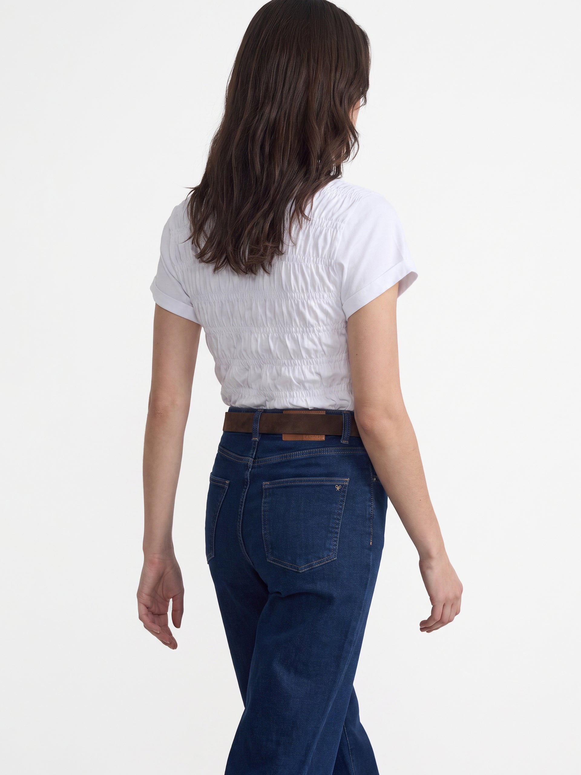 Camiseta woman punto smock blanca