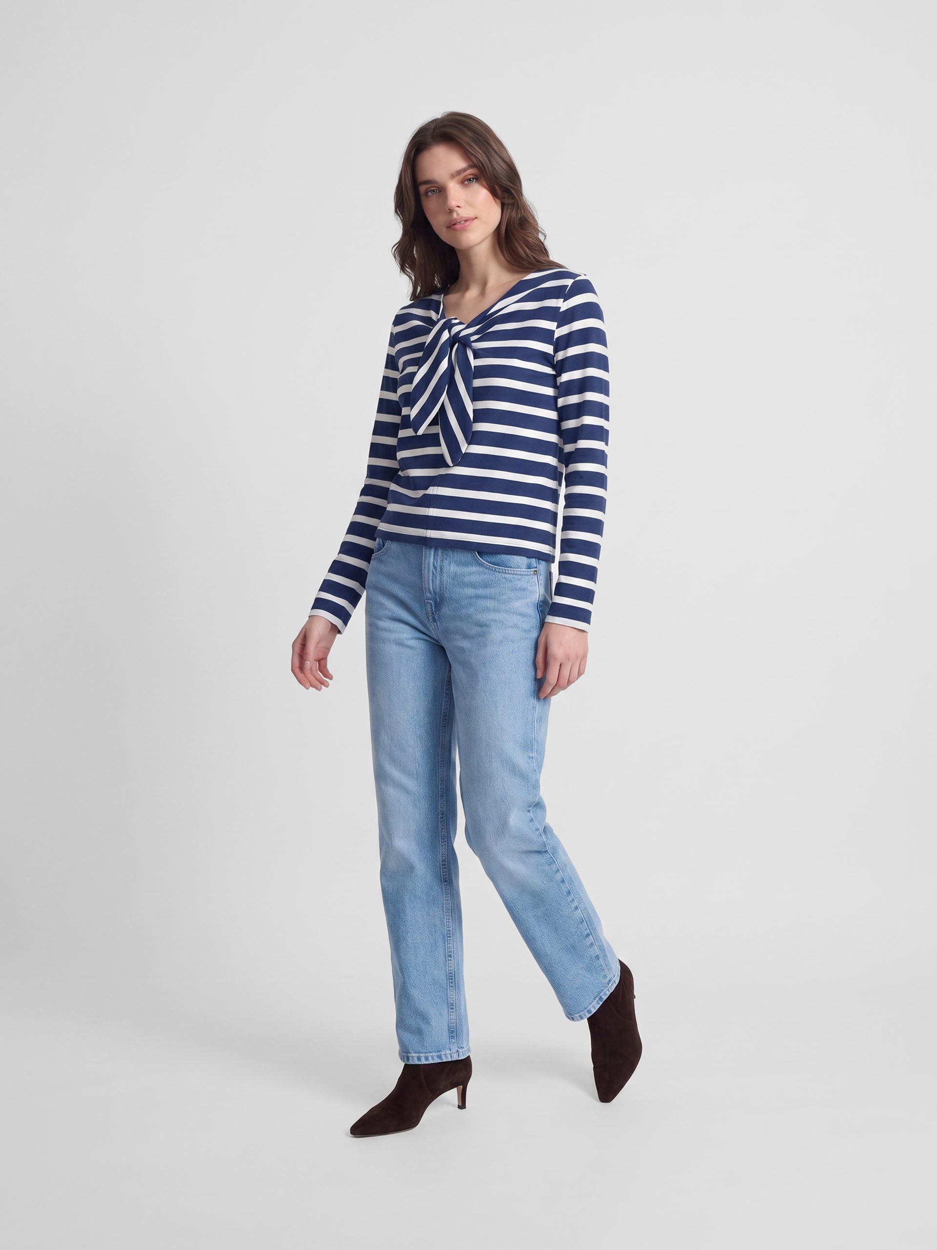 Camiseta woman lazada rayas azul marino