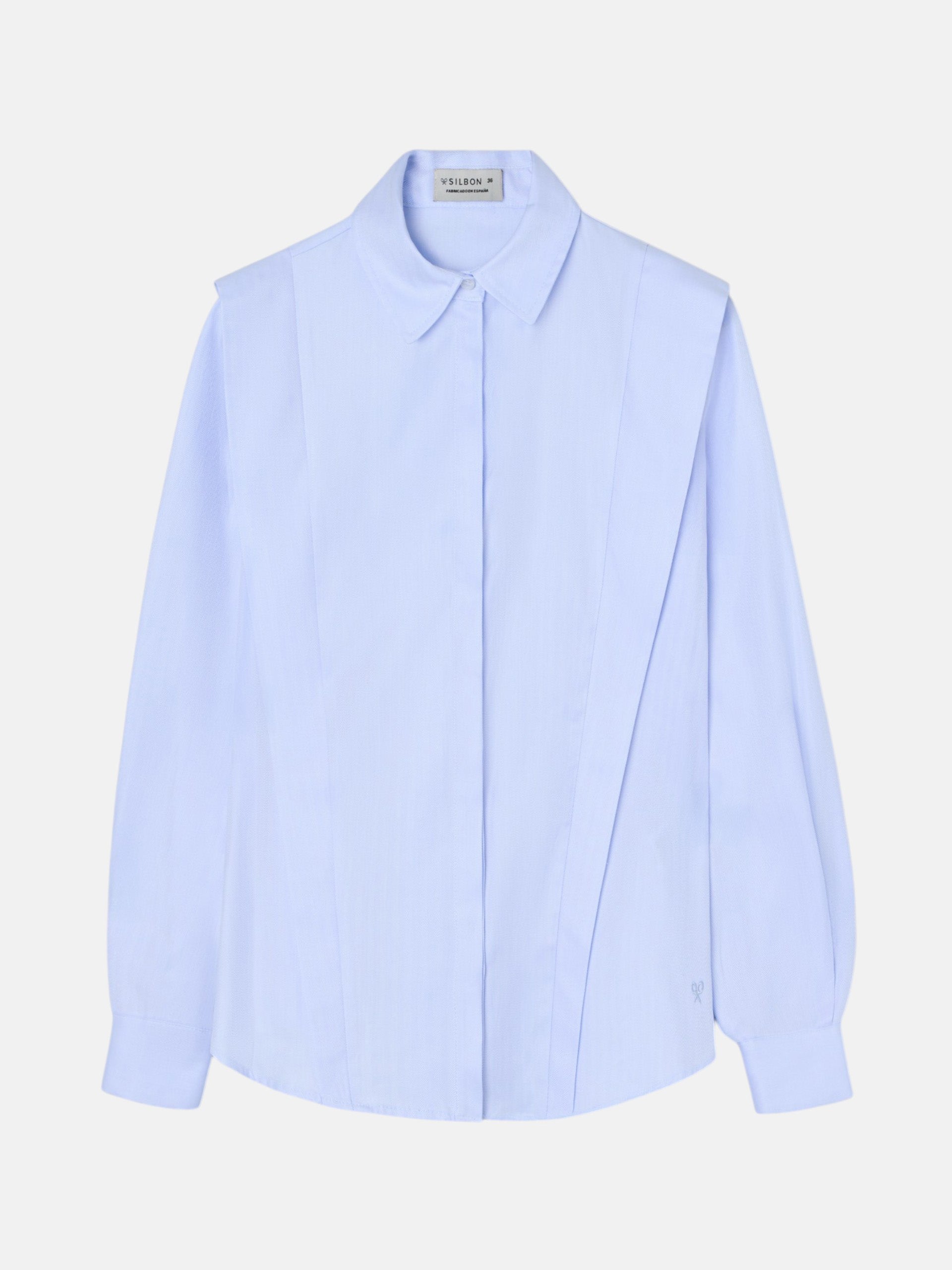 Camisa estructurada espiga celeste
