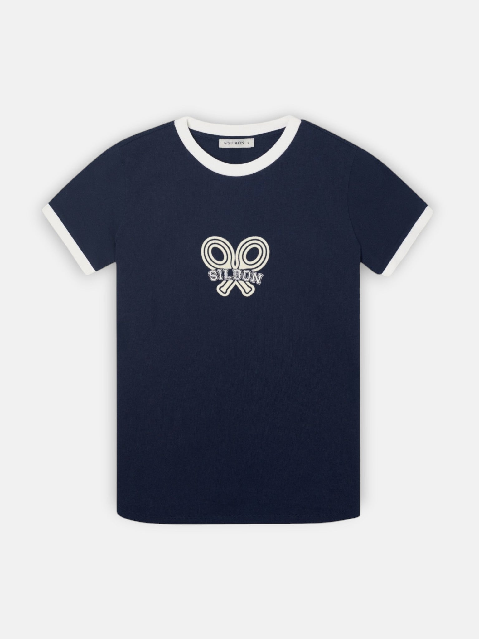 Camiseta woman silbon raqueta contraste azul
