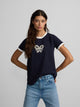 Camiseta woman silbon raqueta contraste azul