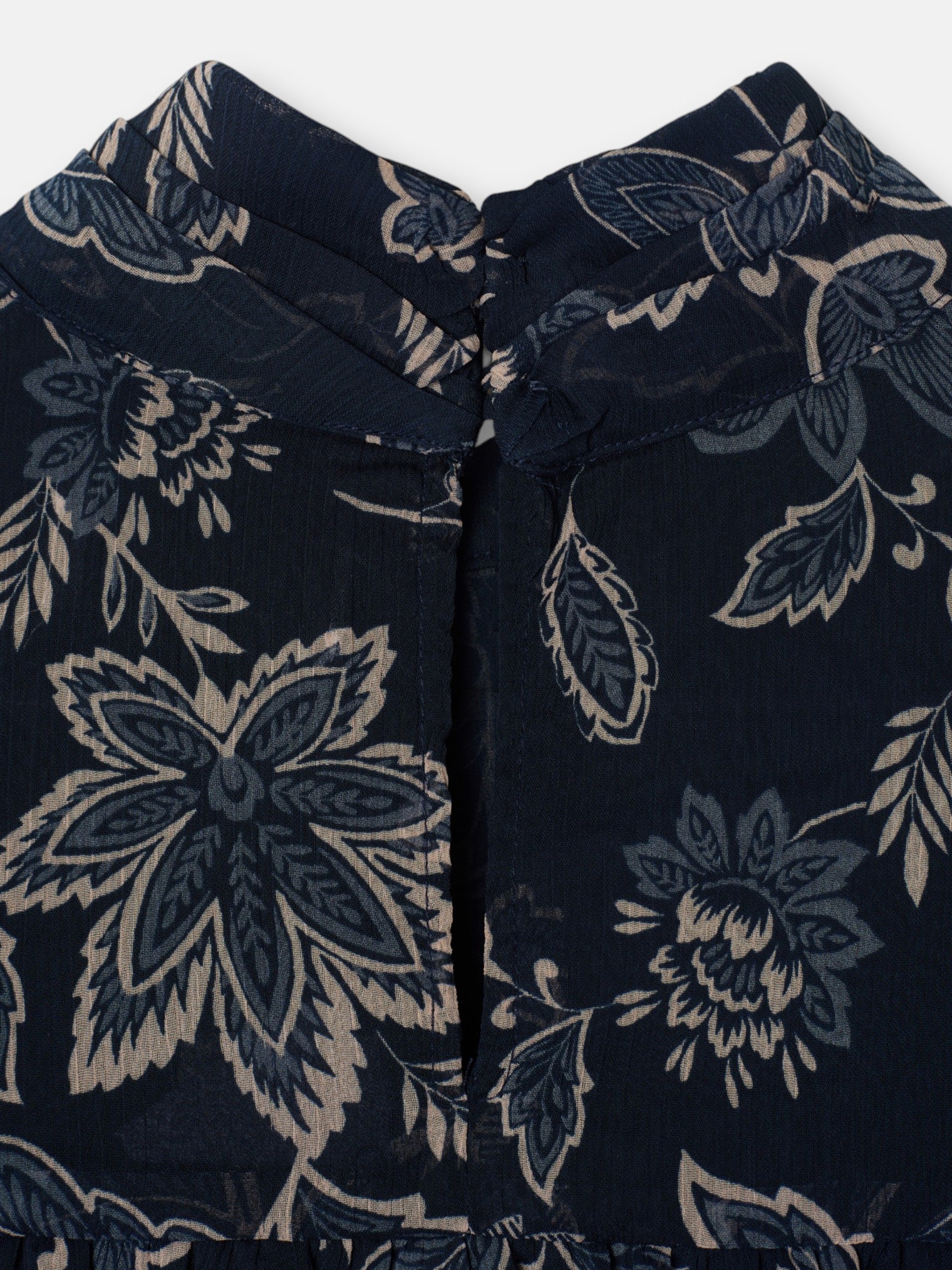 Blusa manga lazada estampado flores azul