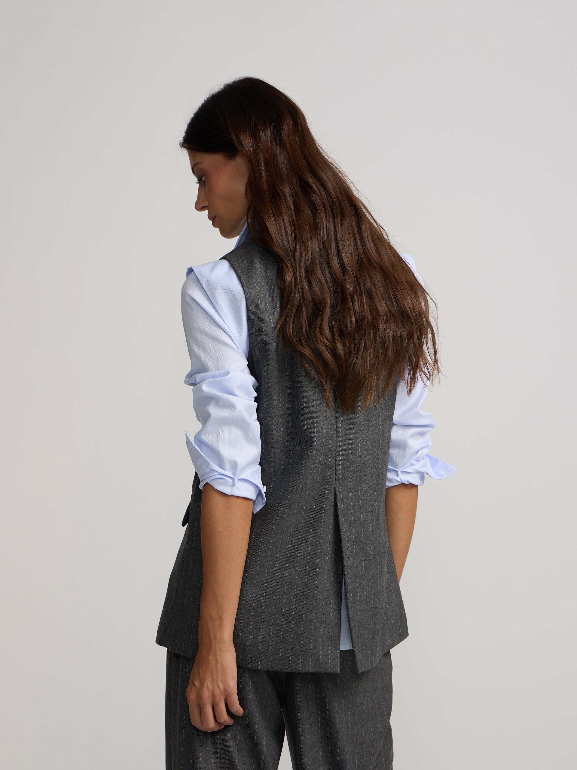 Gilet à rayures diplomatiques gris