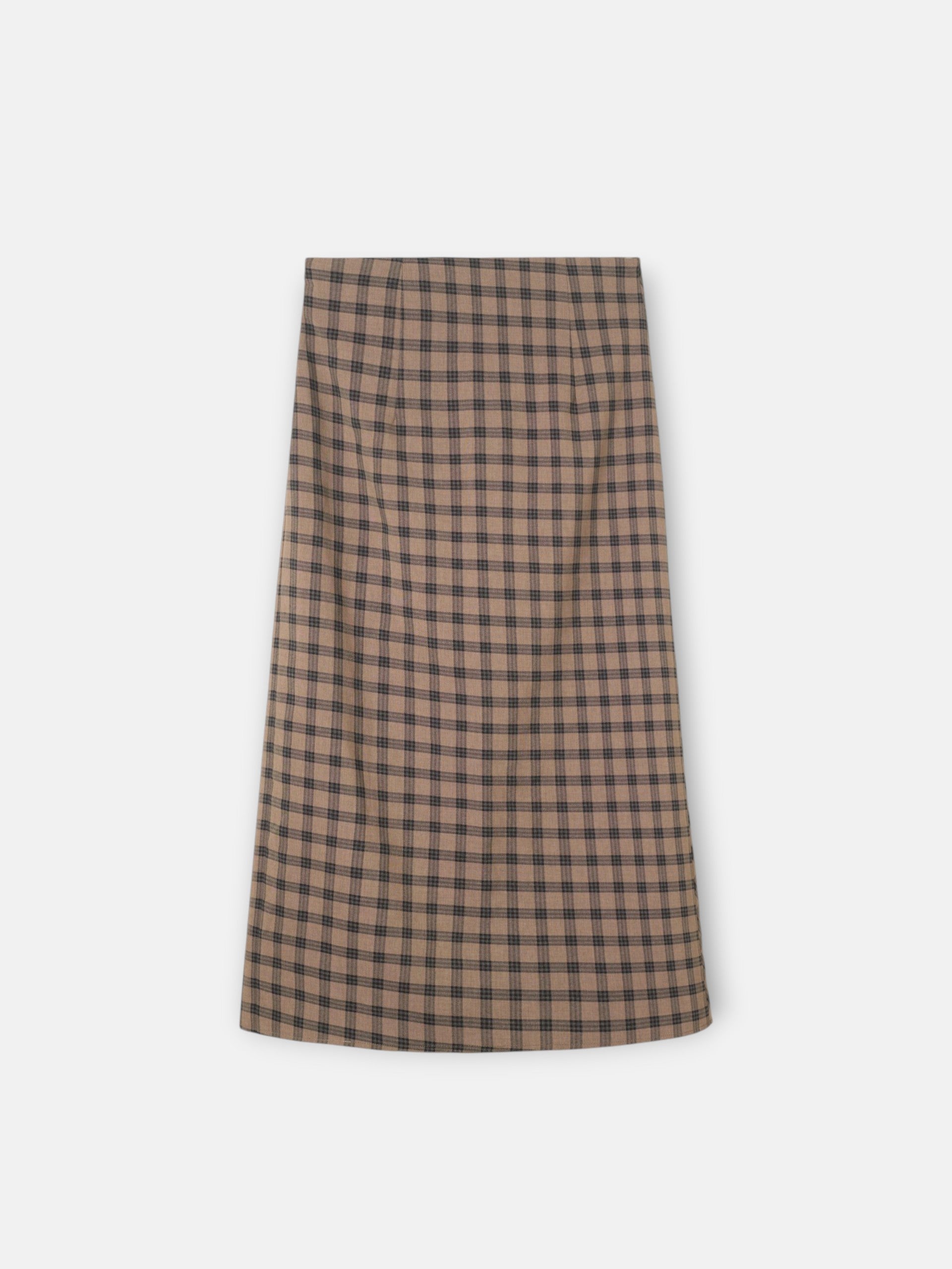 Falda midi cuadros marrones