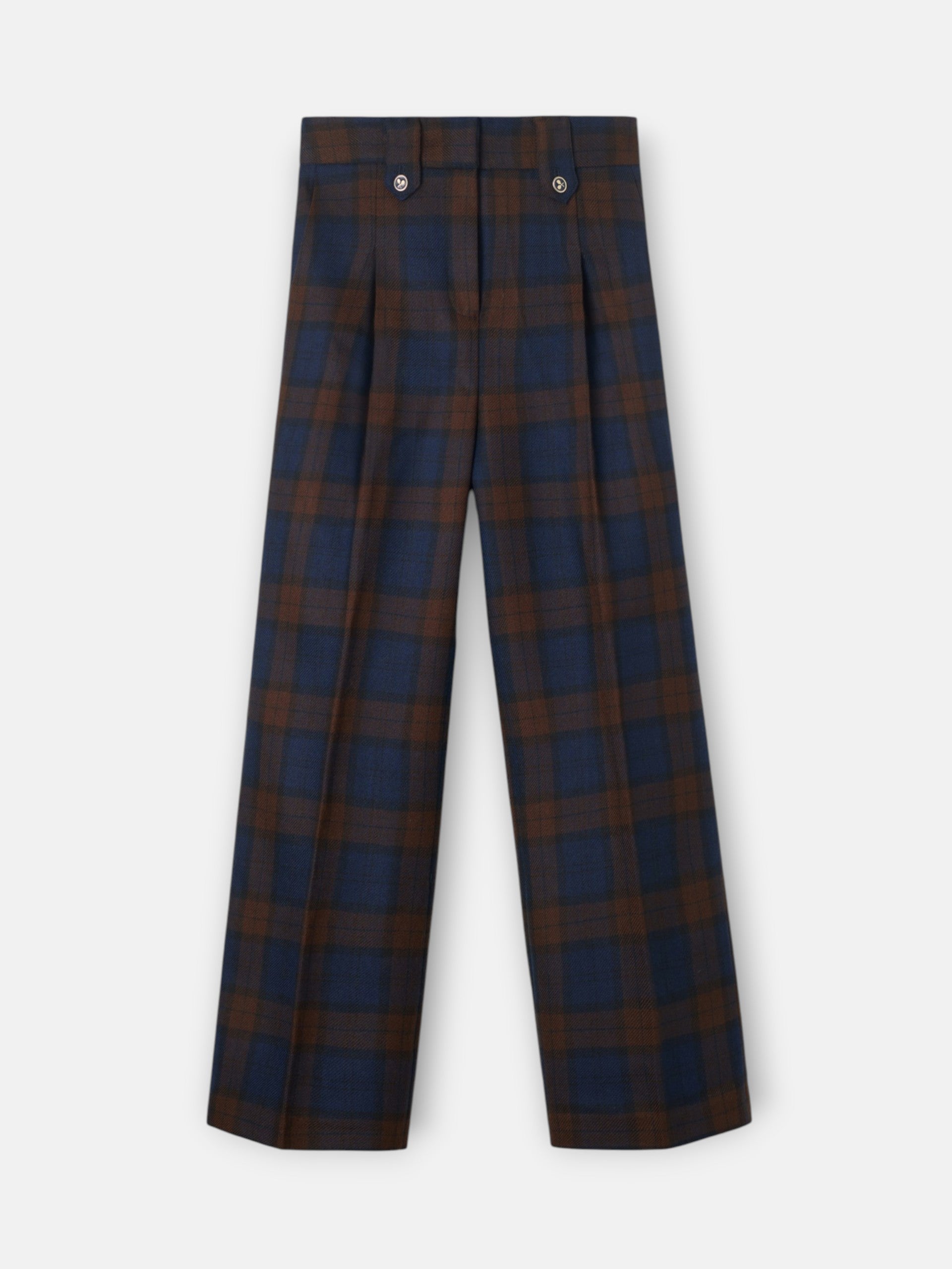 Pantalon cuadros azul marino y marron