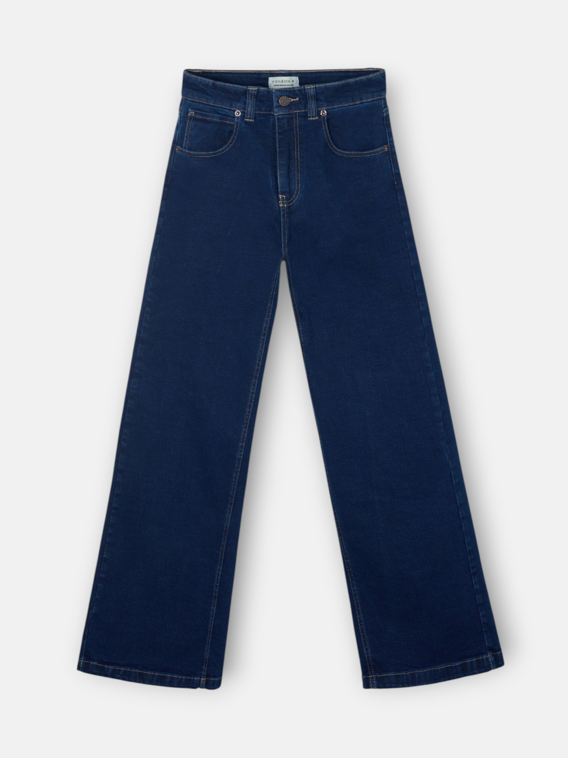 Pantalon flare en denim bleu