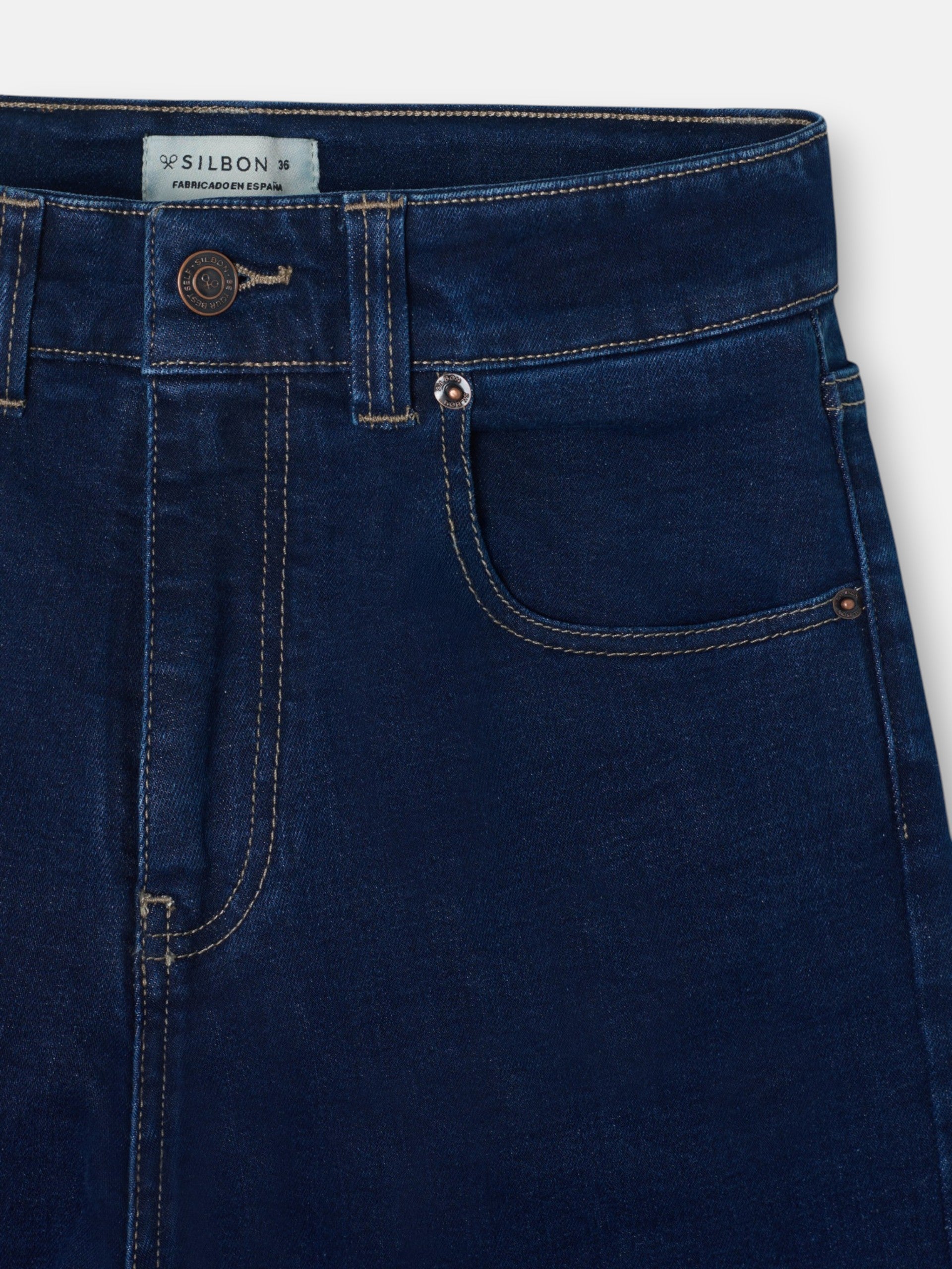 Pantalon flare en denim bleu