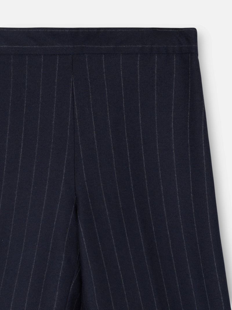 Unique baggy trousers with navy blue pinstripes