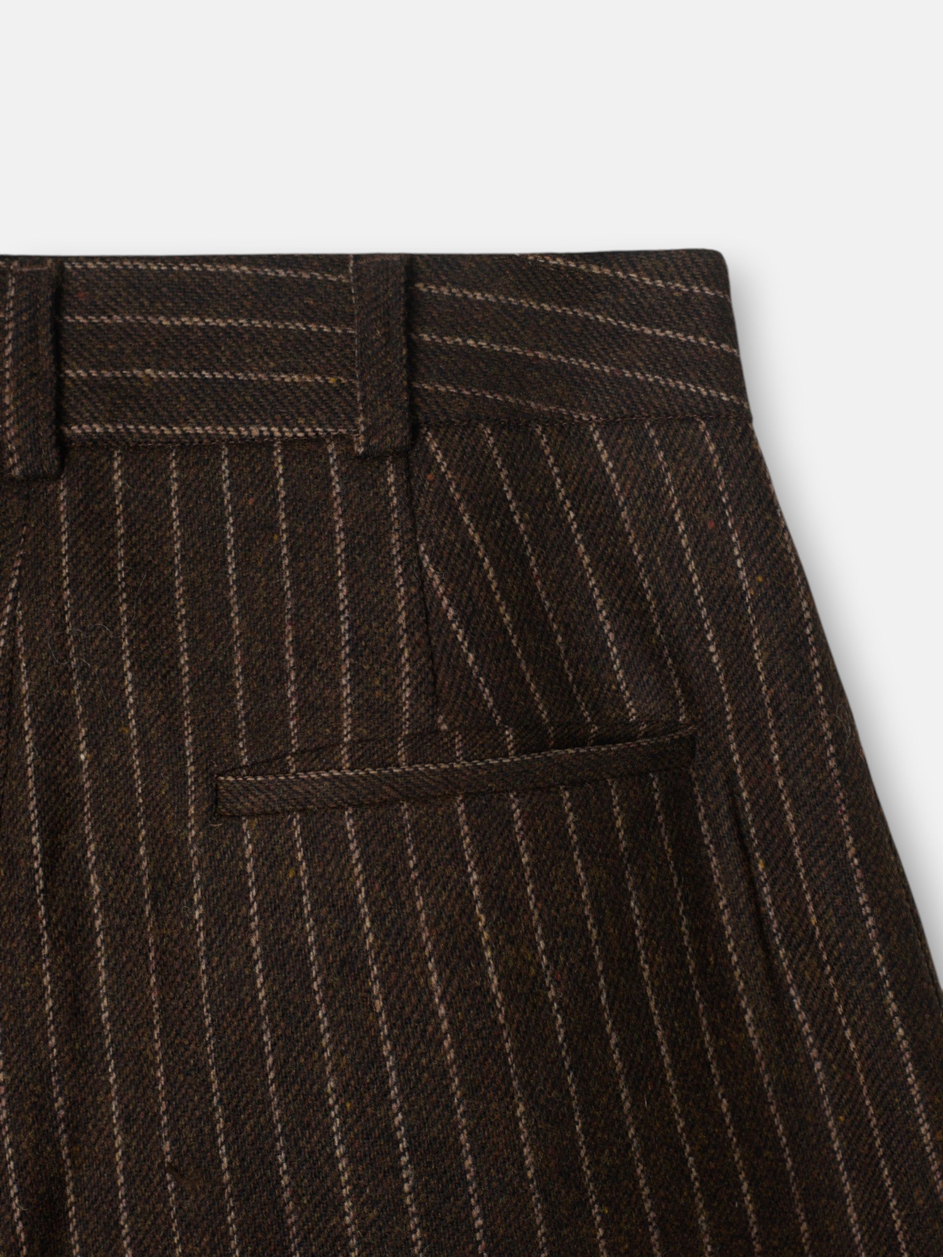 Pantalon recto rayas diplomaticas marron