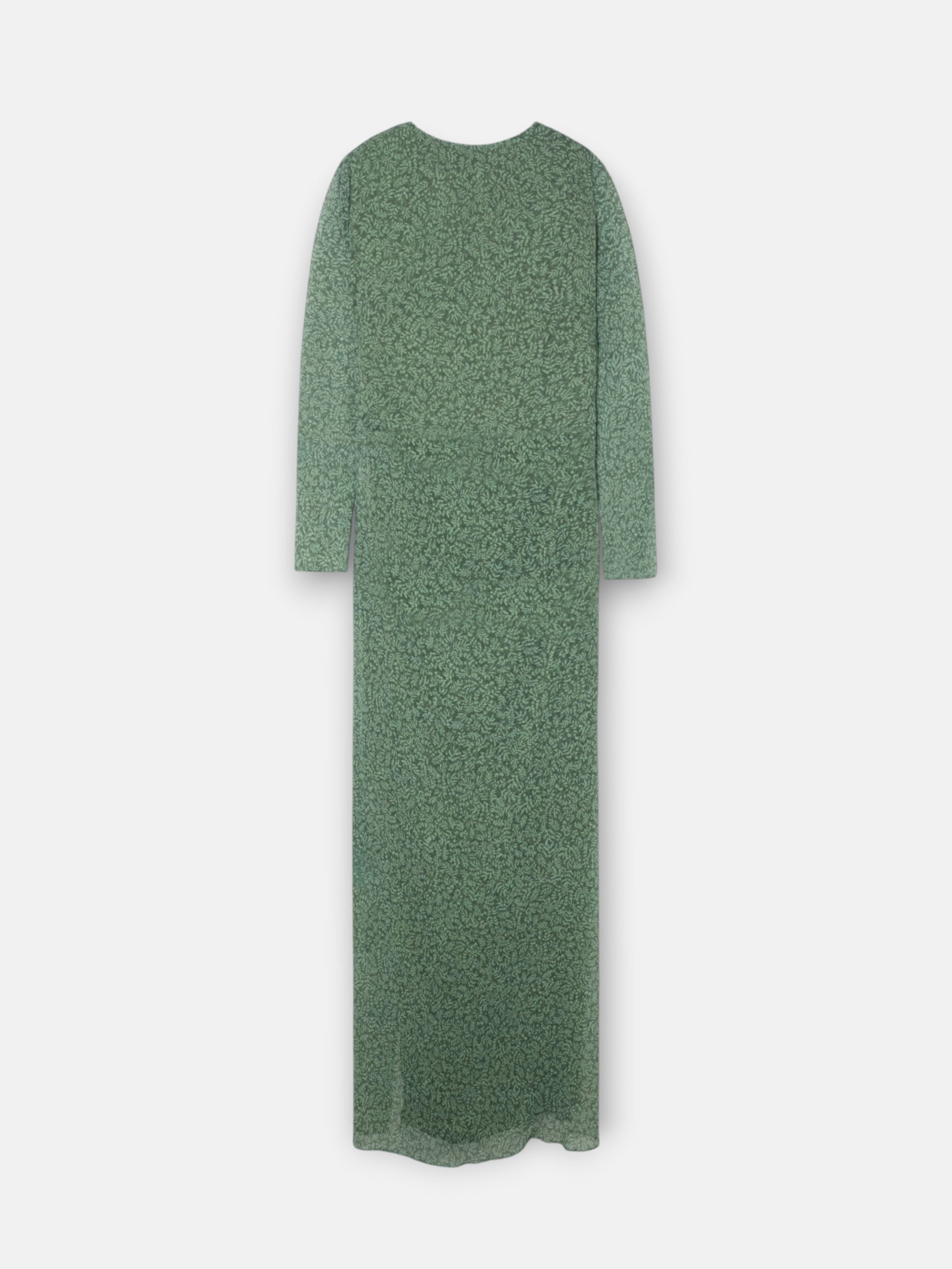 Vestido midi estampado hojas verde