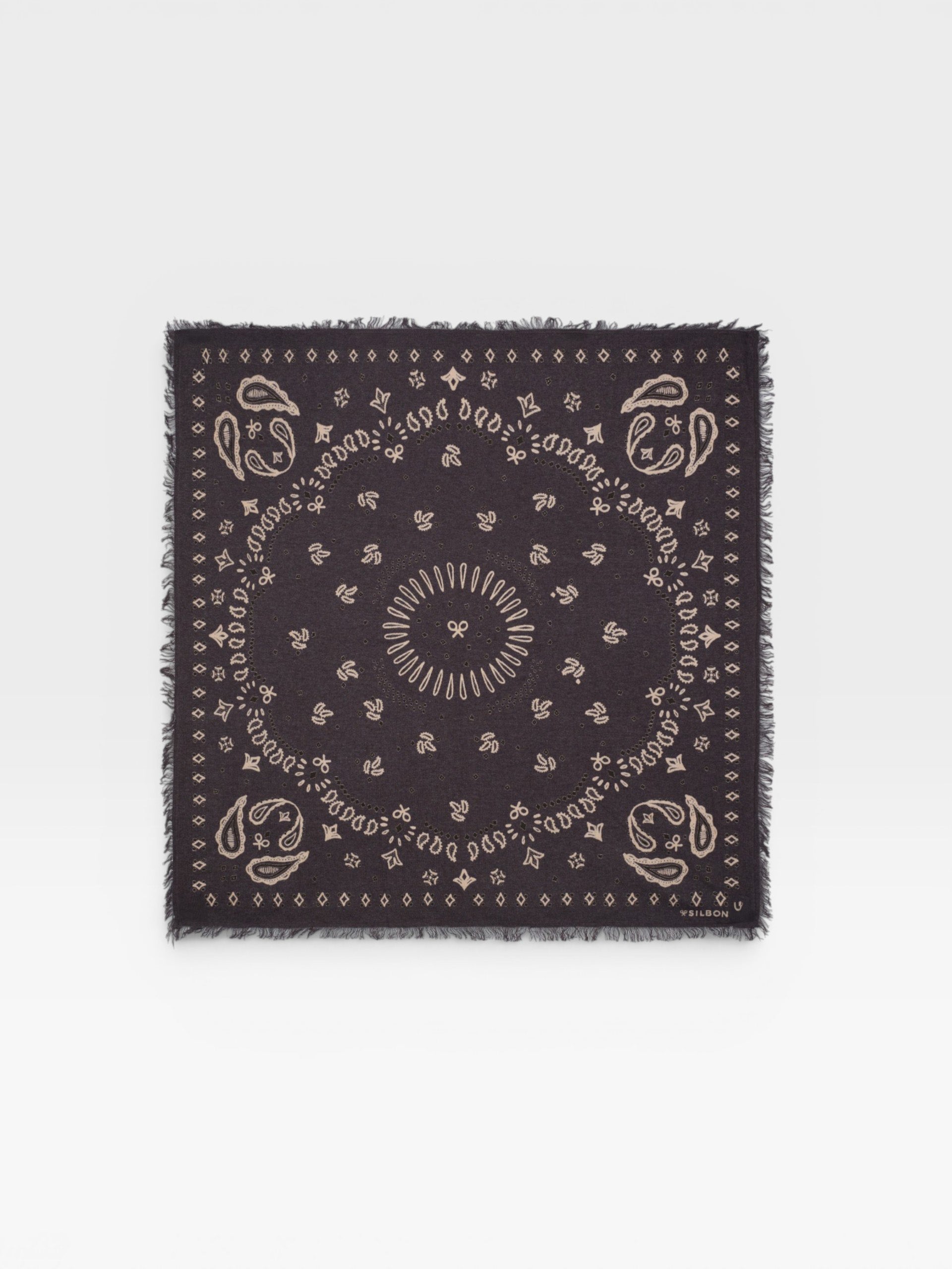 Grand bandana en maille marron