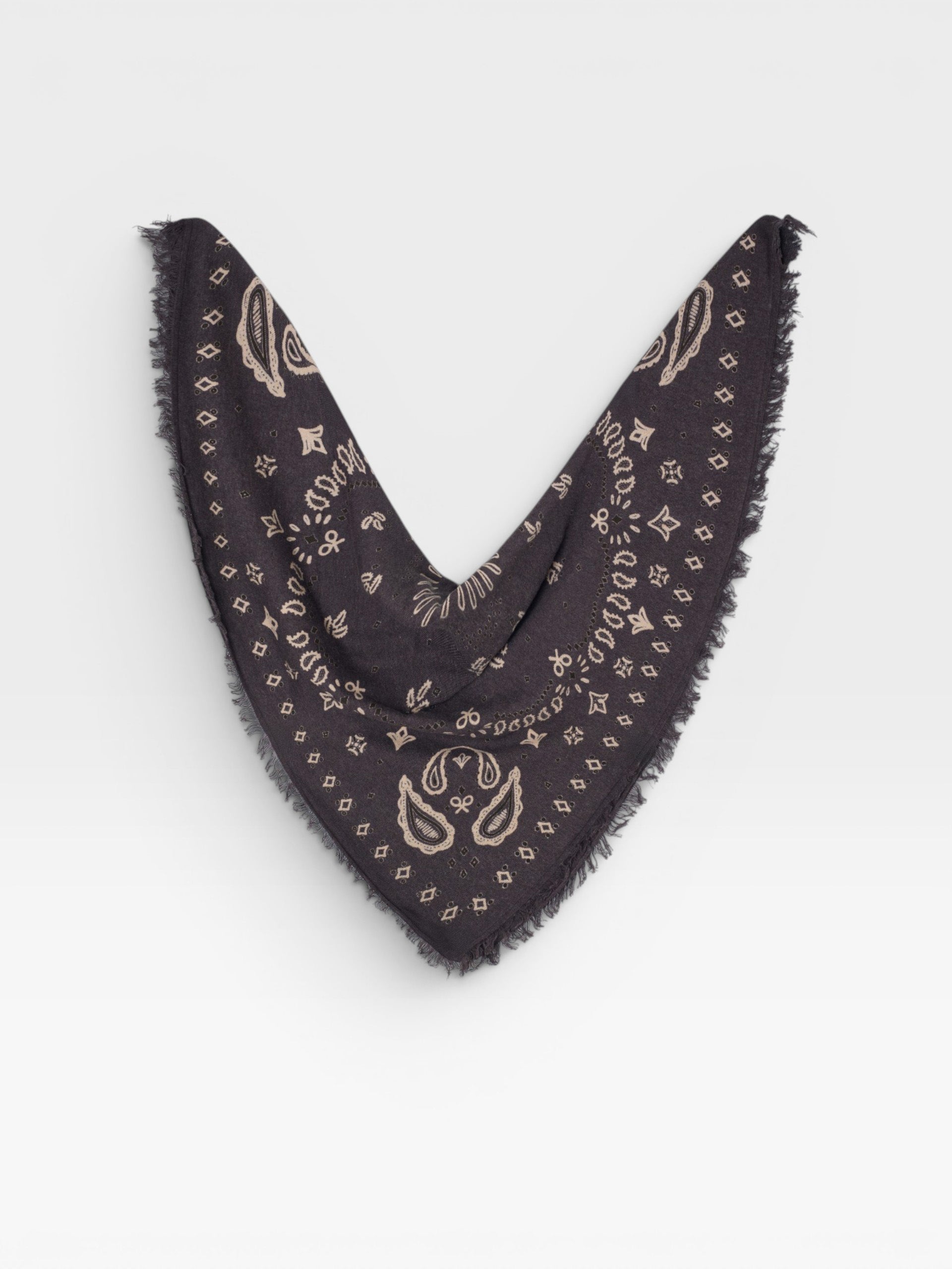 Grand bandana en maille marron