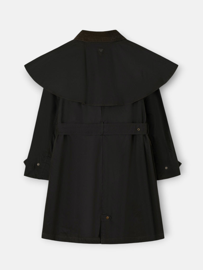 Parka encerada cuello pana verde