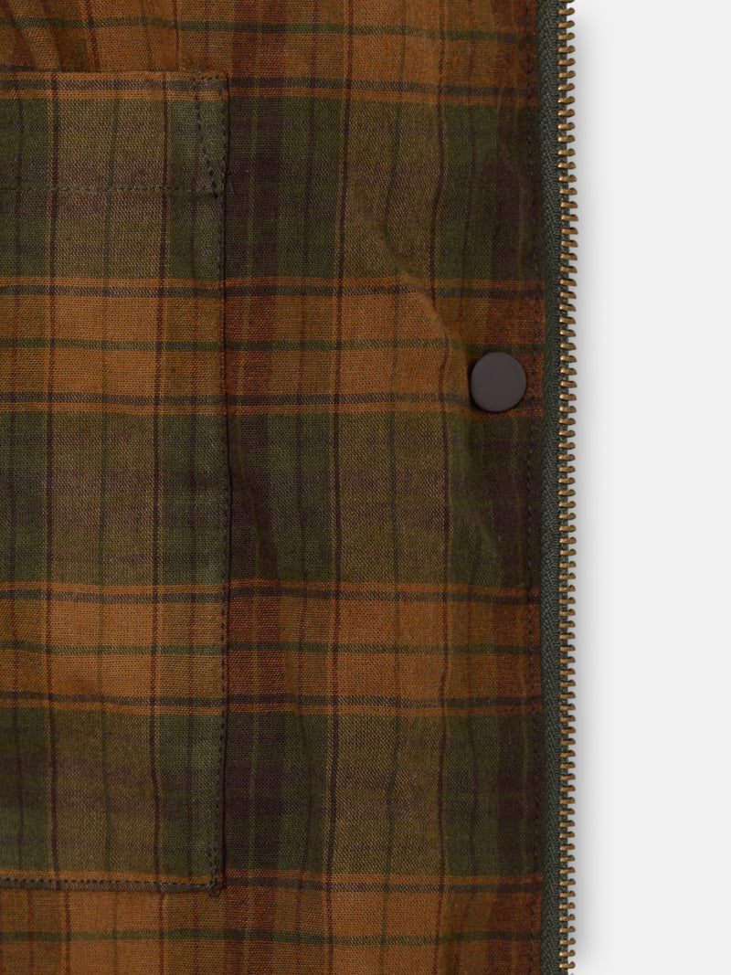 Parka encerada cuello pana verde