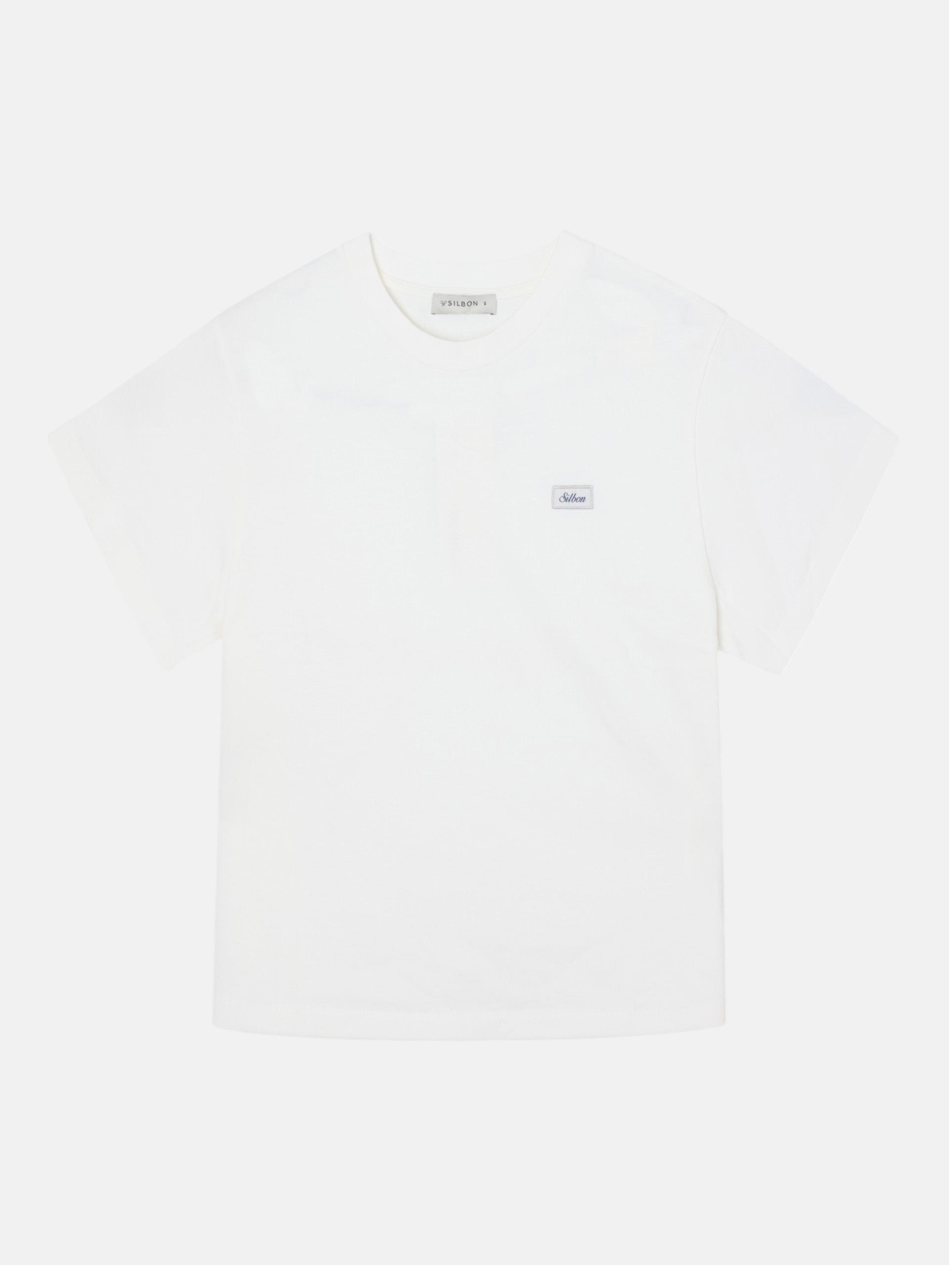 T-shirt femme patch silbon blanc