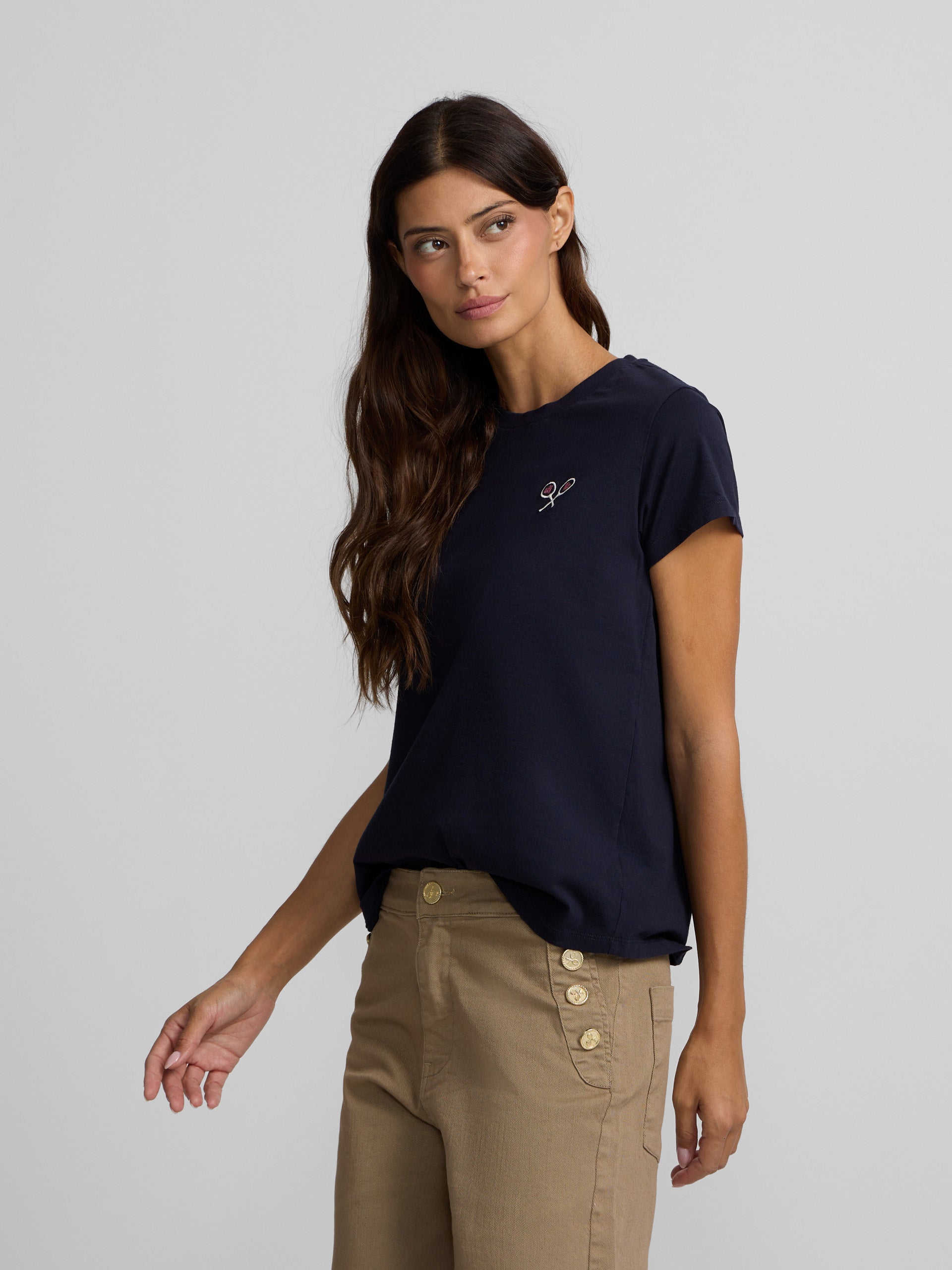 Camiseta woman lucky love azul marino