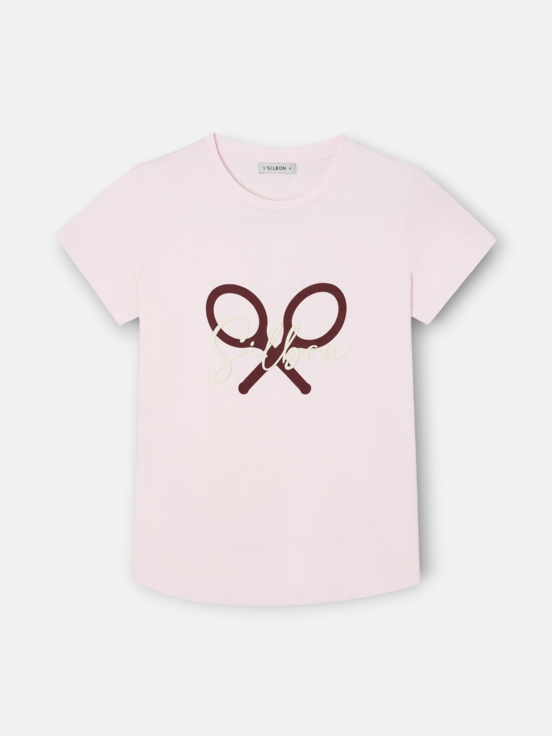 Silbon pink women's racket t-shirt