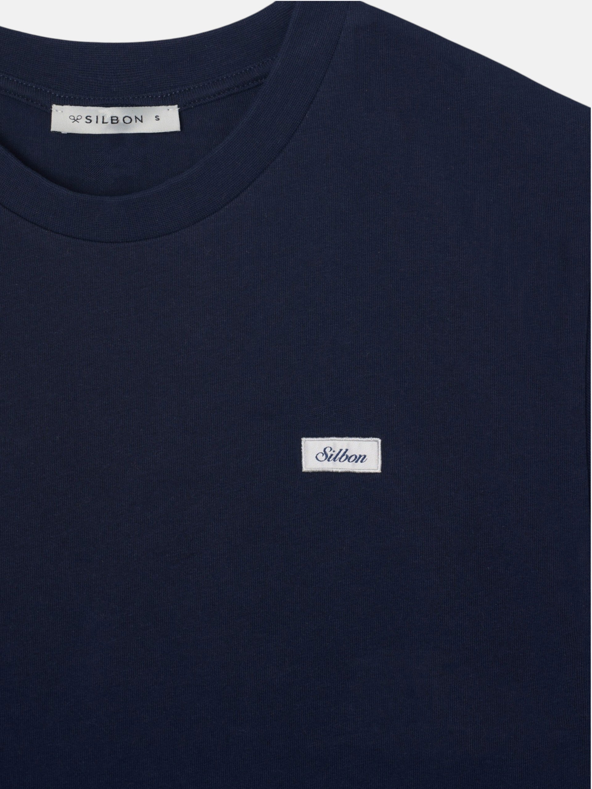 Camiseta woman parche silbon azul marino