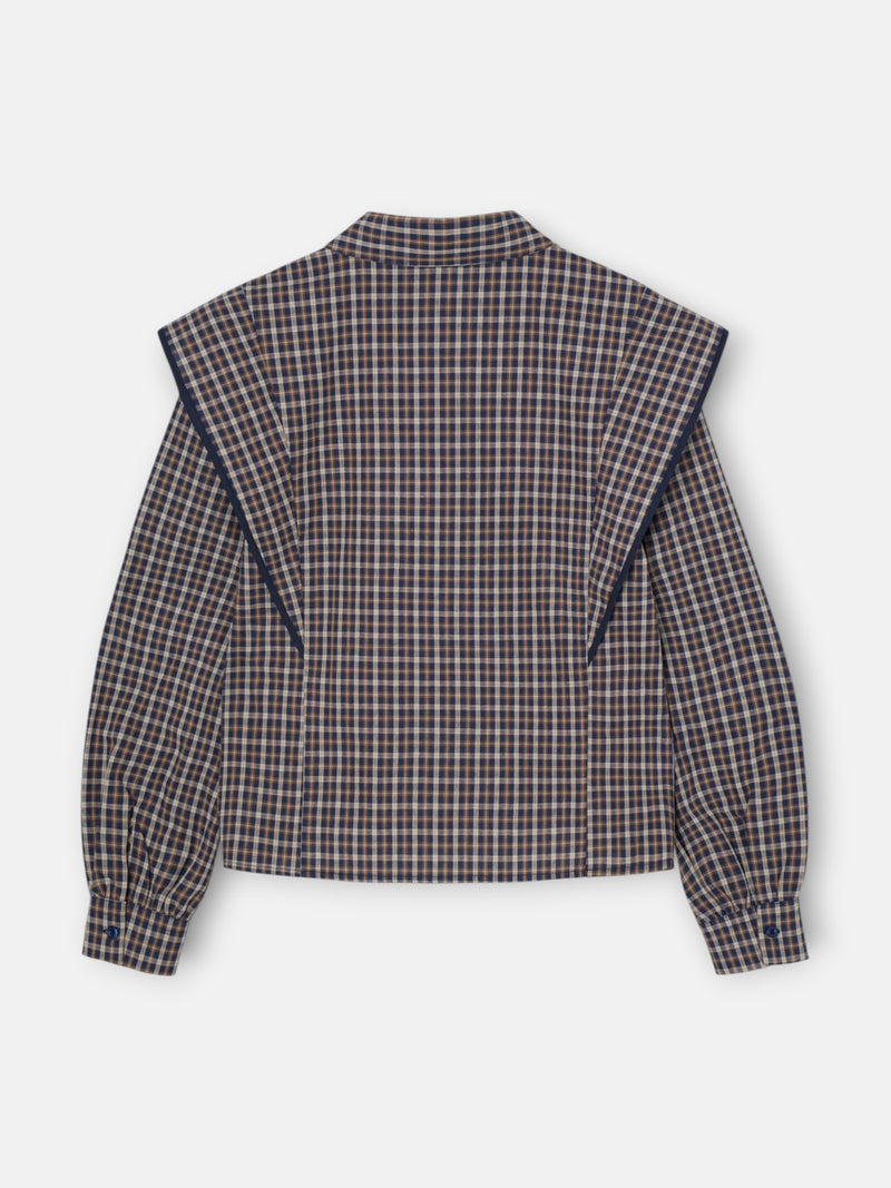 Camisa estructurada cuadros azules y marrones