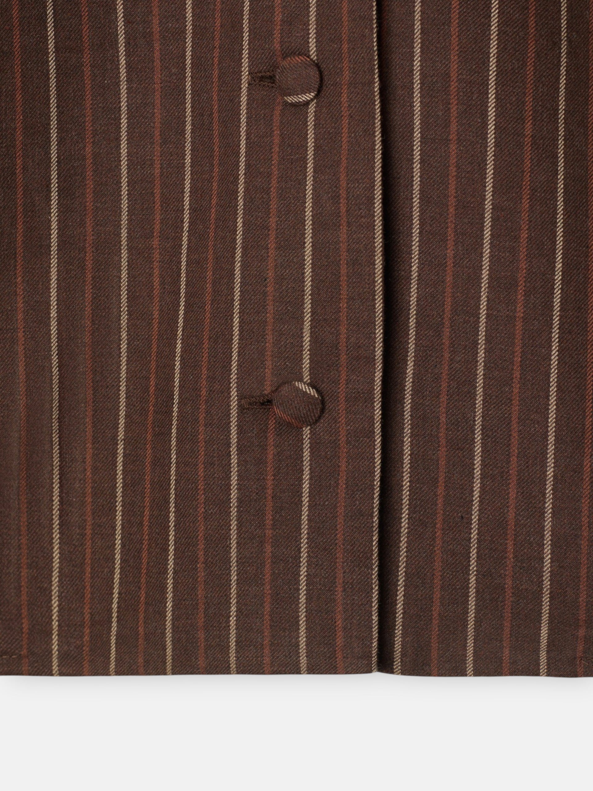 Blusa cuello solapas rayas marron