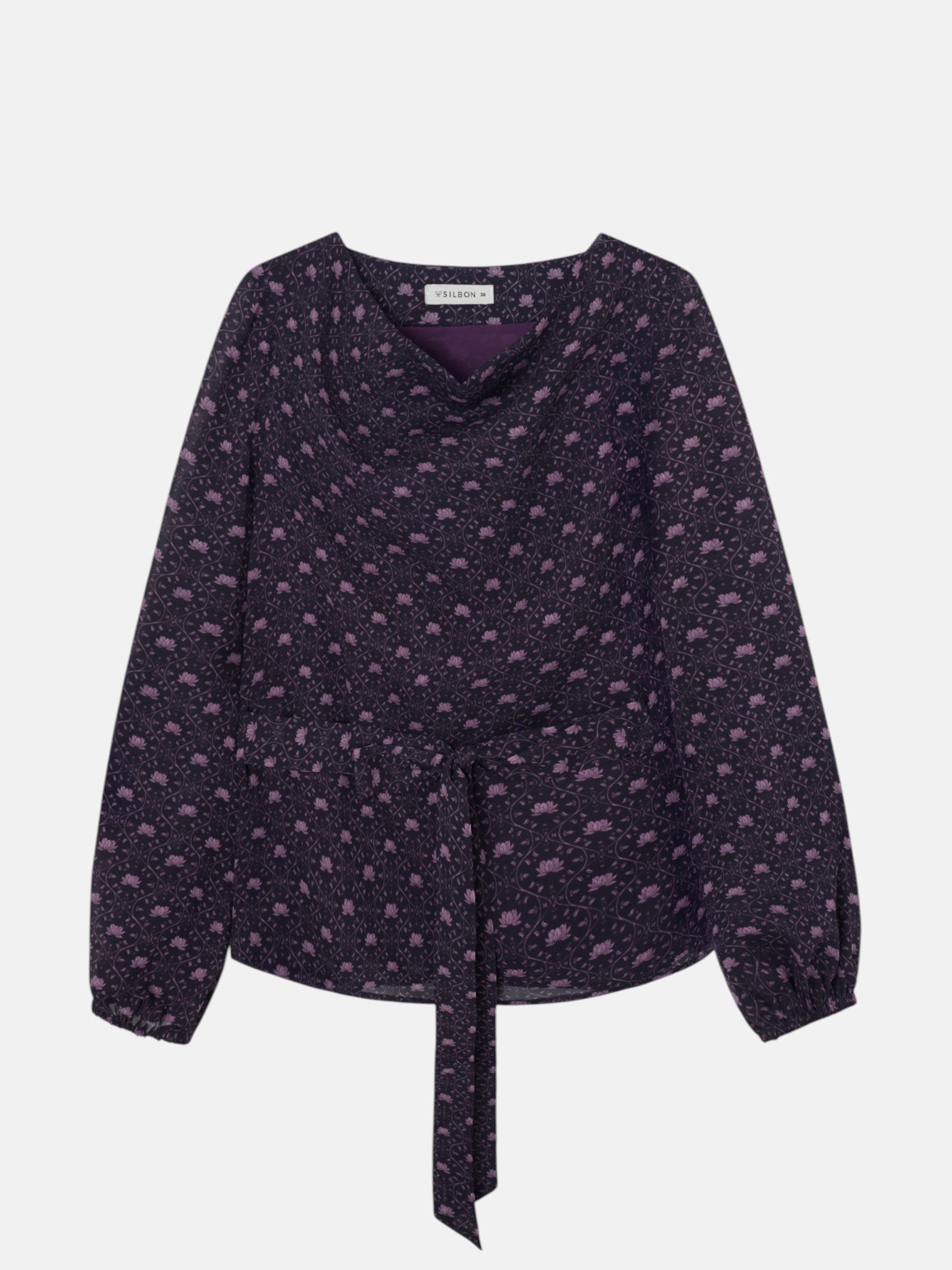 Blusa lazada estampado morado