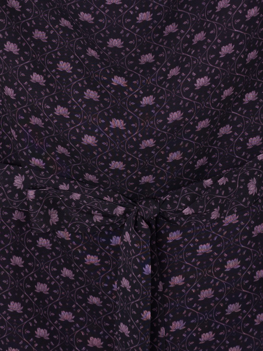 Purple printed tied blouse